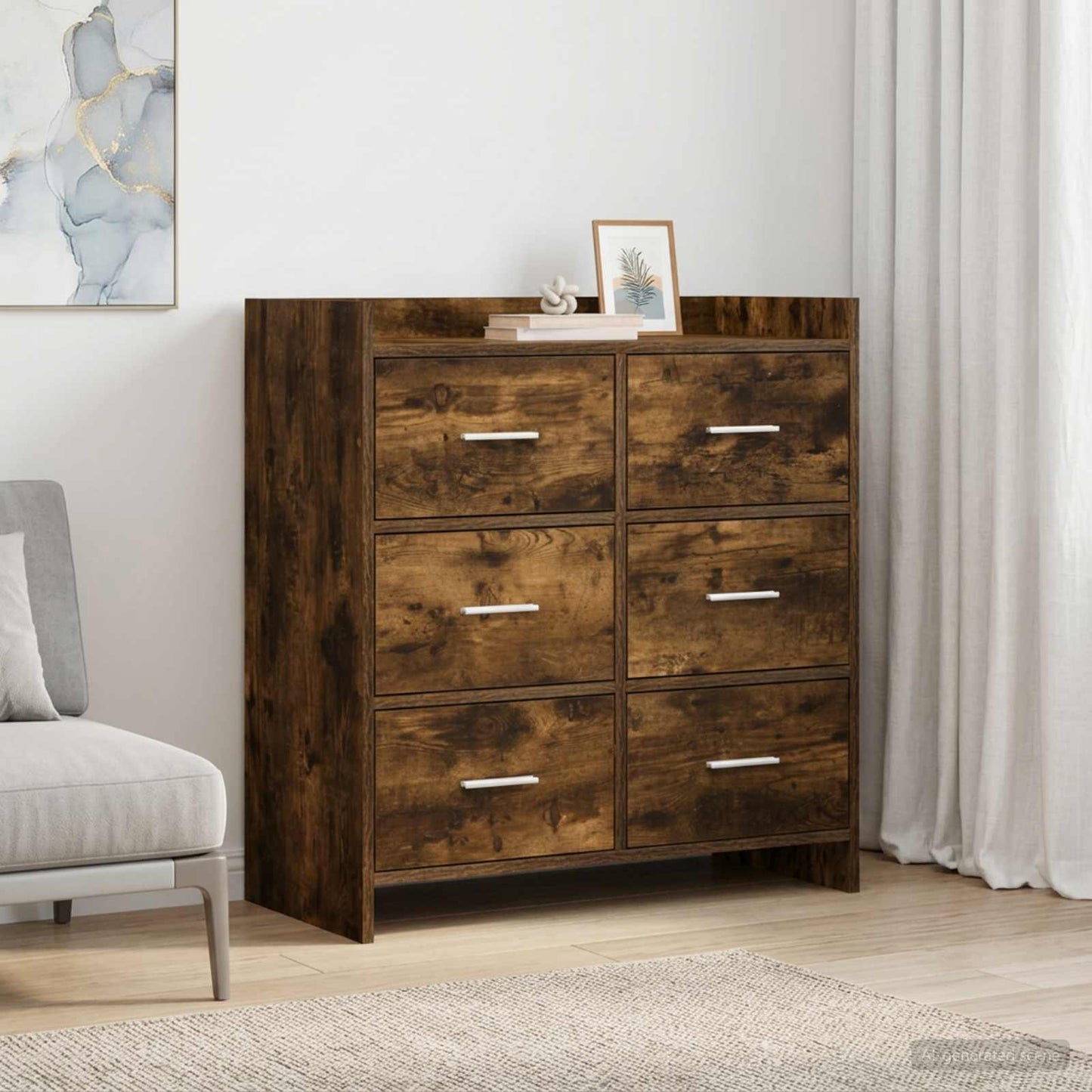 vidaXL Πλαϊνό γραφείο Καπνισμένο Ξύλο Δρυός 75 x 33 x 80 εκ