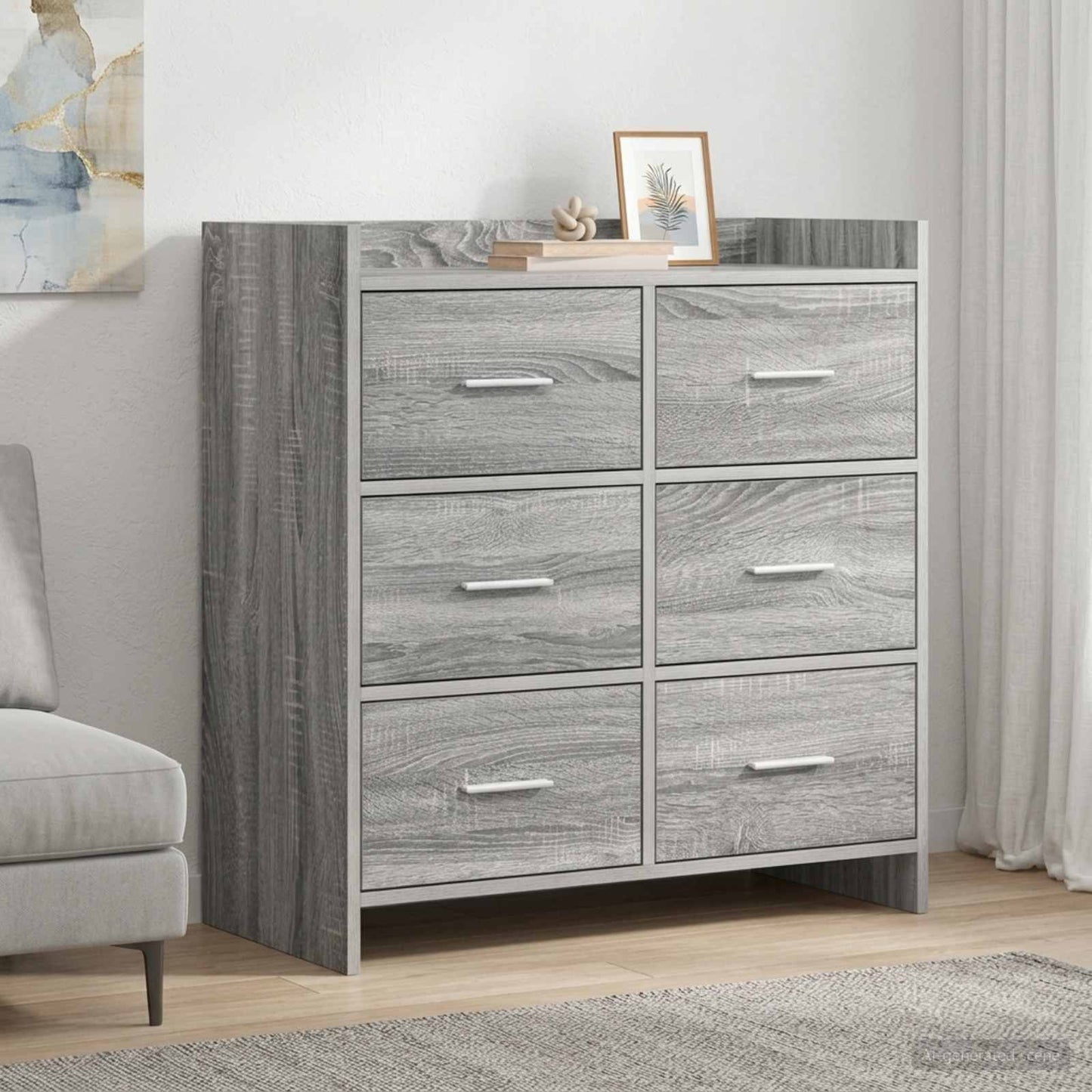 vidaXL Πλαϊνό γραφείο Γκρι Sonoma 75 x 33 x 80 εκ Επεξεργασμένο Ξύλο