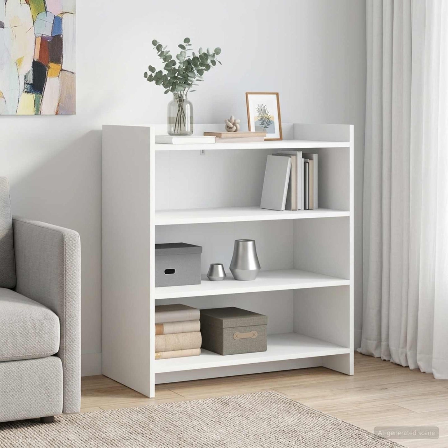 vidaXL Πλαϊνό γραφείο Λευκό 75 x 36 x 80 εκ Επεξεργασμένο Ξύλο