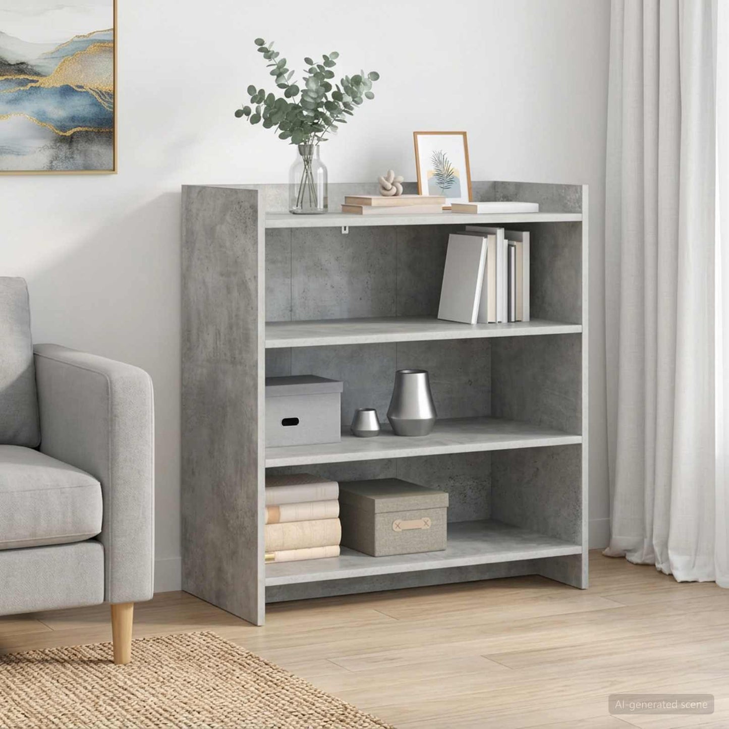 vidaXL Πλαϊνό γραφείο Γκρι Σκυροδέματος 75 x 36 x 80 εκ