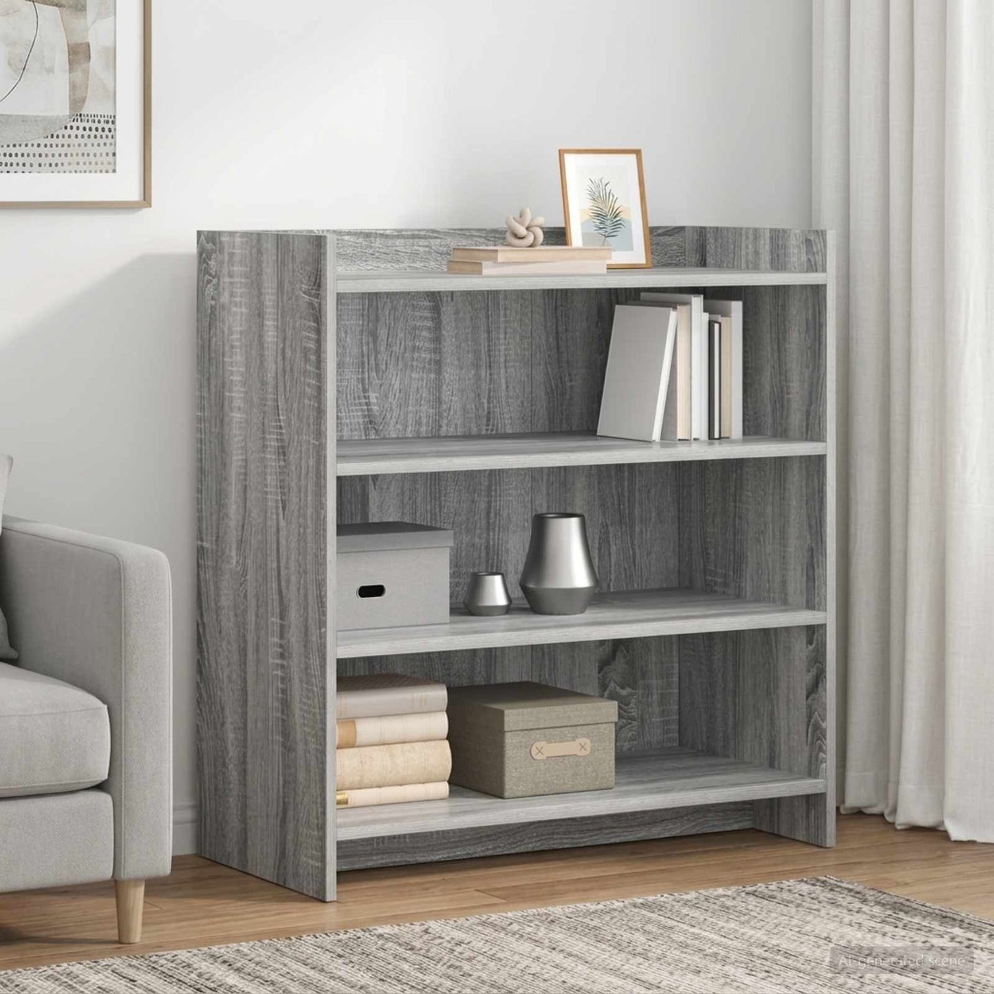 vidaXL Πλαϊνό γραφείο Γκρι Sonoma 75 x 36 x 80 εκ Επεξεργασμένο Ξύλο