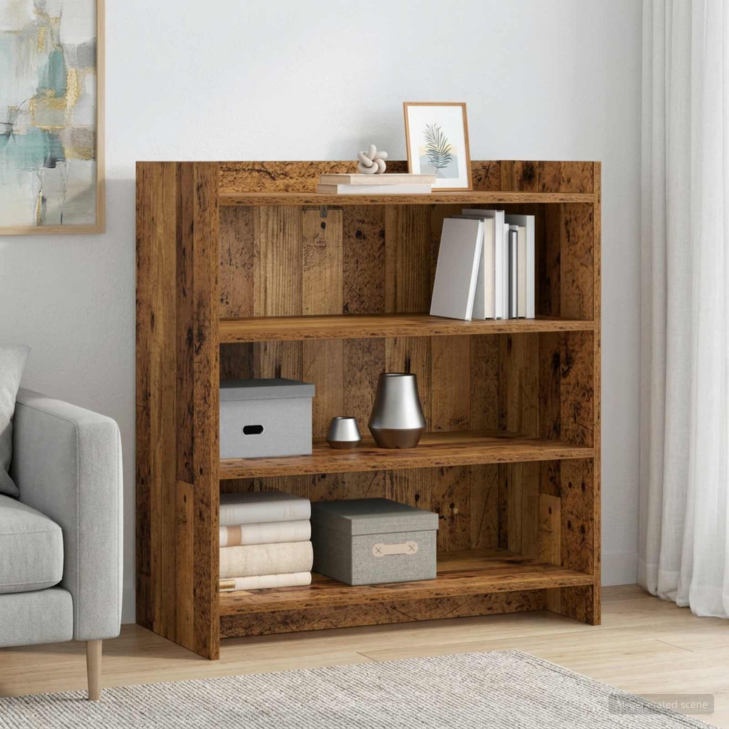vidaXL Πλαϊνό γραφείο Παλαιωμένο ξύλο 75 x 36 x 80 εκ