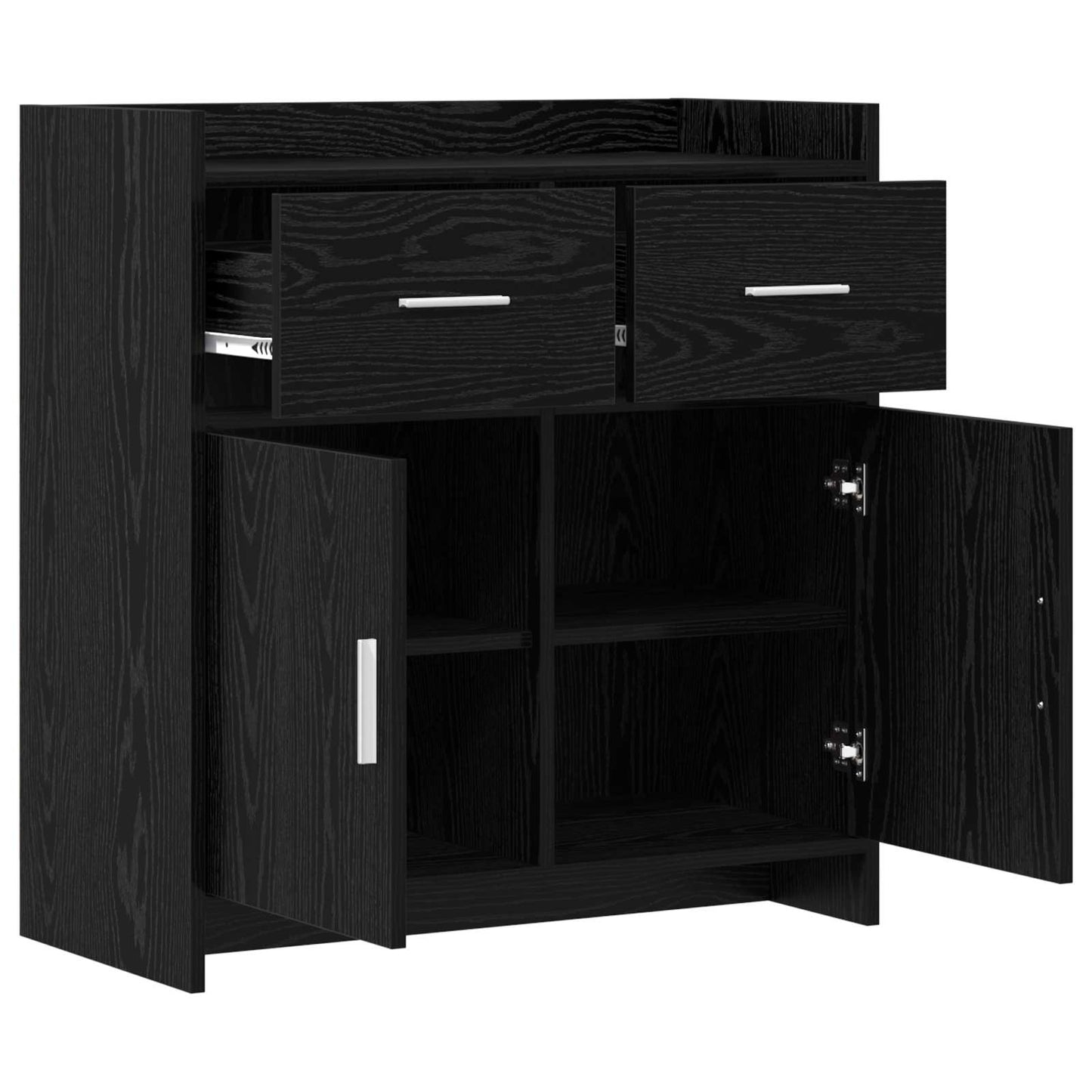 vidaXL Πλαϊνό γραφείο Μαύρη Δρυς 75 x 36 x 80 εκ Επεξεργασμένο Ξύλο