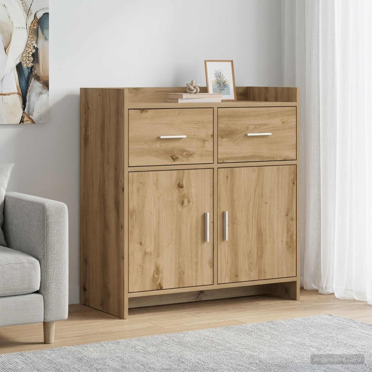 vidaXL Πλαϊνό γραφείο Artisan Δρυς 75 x 36 x 80 εκ Επεξεργασμένο Ξύλο