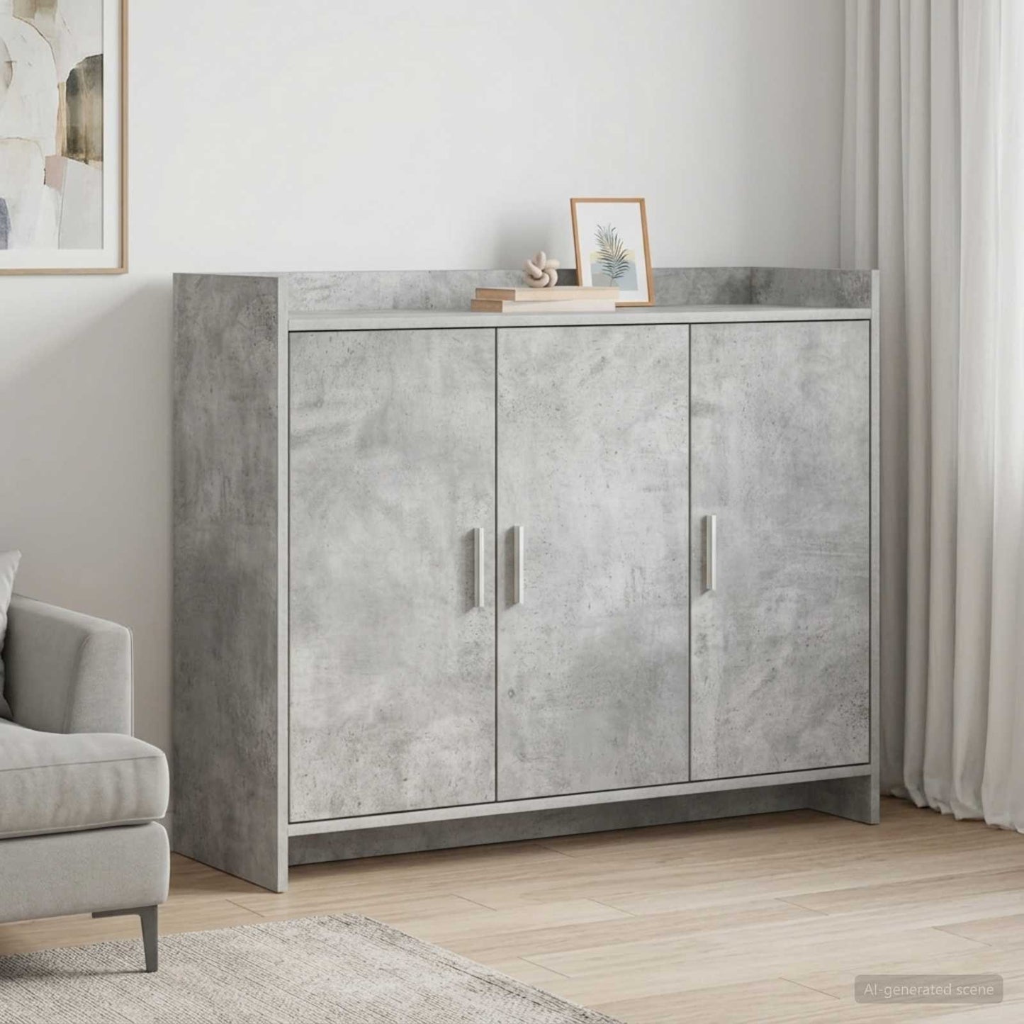 vidaXL Πλαϊνό γραφείο Γκρι Σκυροδέματος 98,5 x 33 x 80 εκ