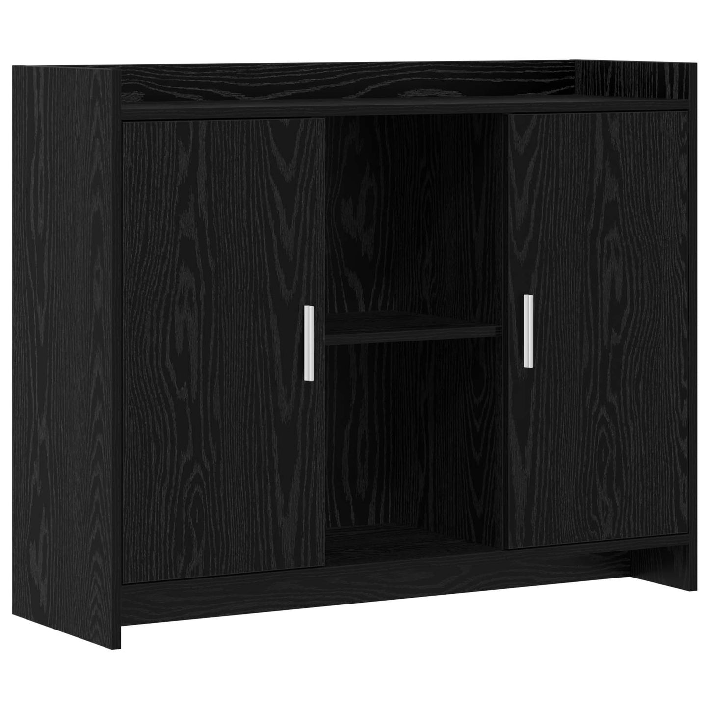 vidaXL Πλαϊνό γραφείο Black Oak 98,5 x 33 x 80 εκ Επεξεργασμένο Ξύλο