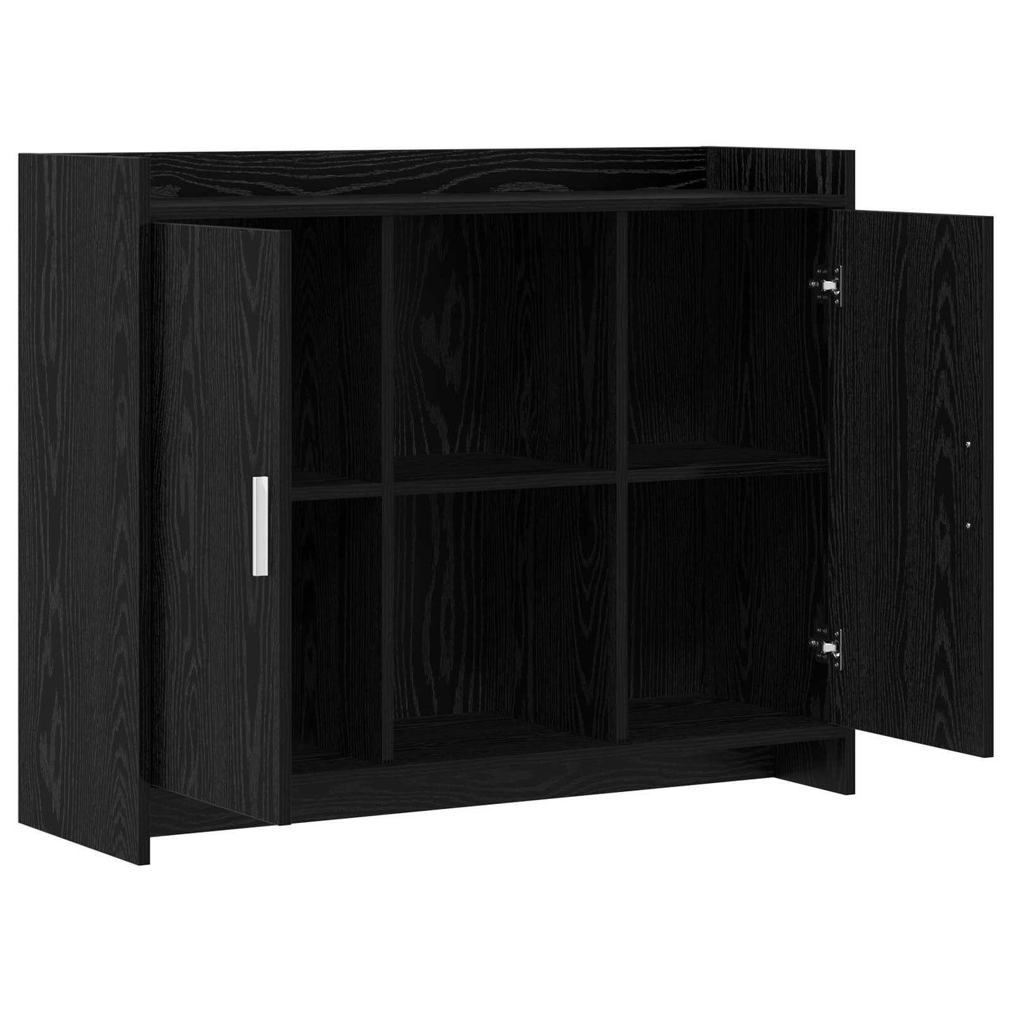 vidaXL Πλαϊνό γραφείο Black Oak 98,5 x 33 x 80 εκ Επεξεργασμένο Ξύλο