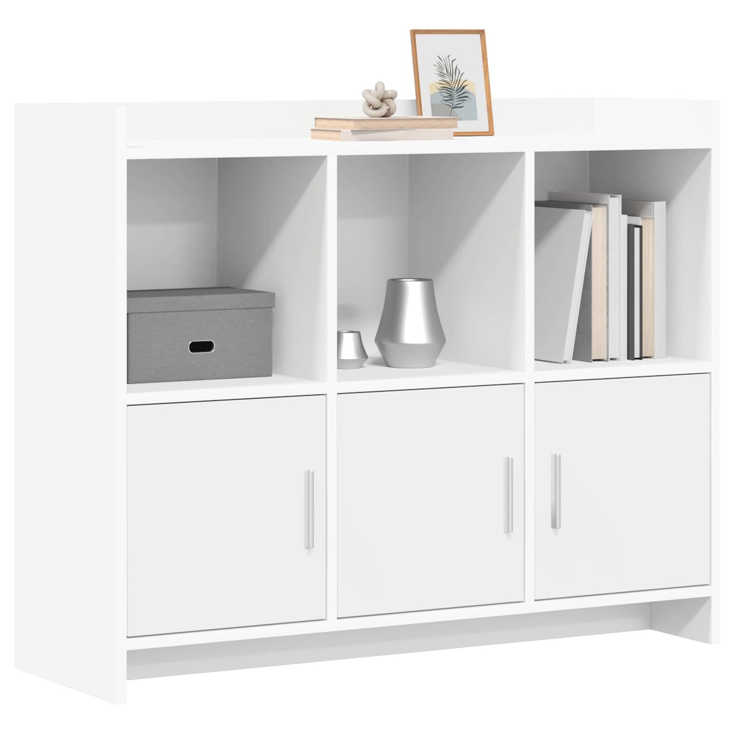 vidaXL Πλαϊνό γραφείο Λευκό 98,5 x 33 x 80 εκ Επεξεργασμένο Ξύλο