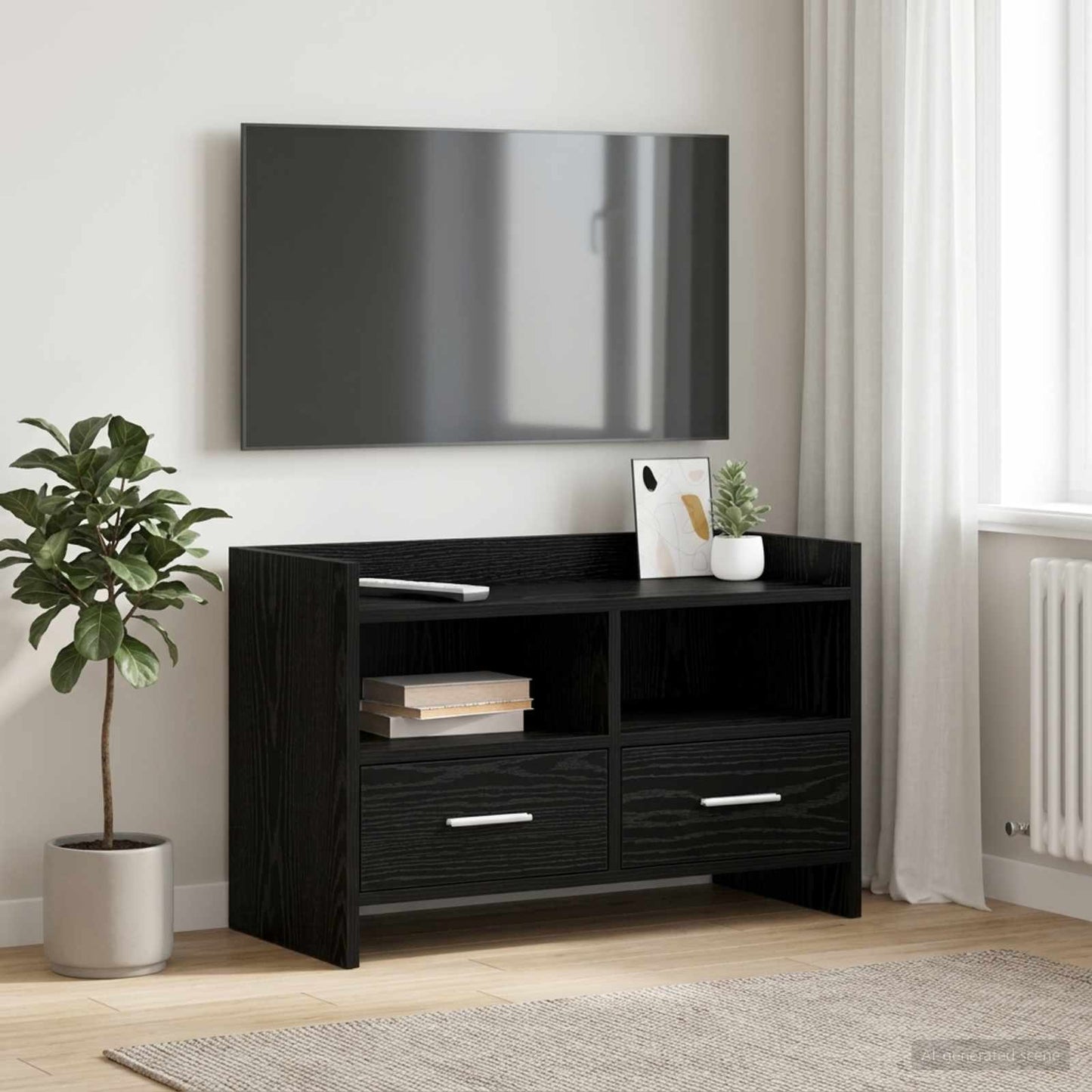 vidaXL Ντουλάπι TV 71,5 x 33 x 47 εκ. Μαύρη Δρυς Επεξεργασμένο Ξύλο