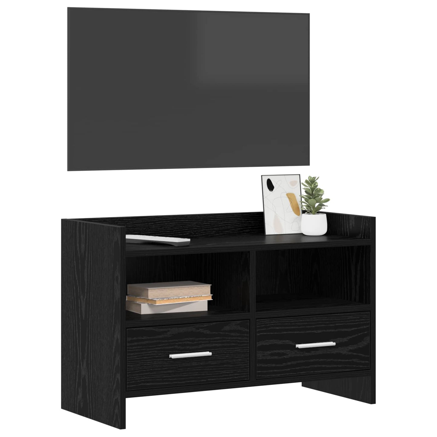 vidaXL Ντουλάπι TV 71,5 x 33 x 47 εκ. Μαύρη Δρυς Επεξεργασμένο Ξύλο