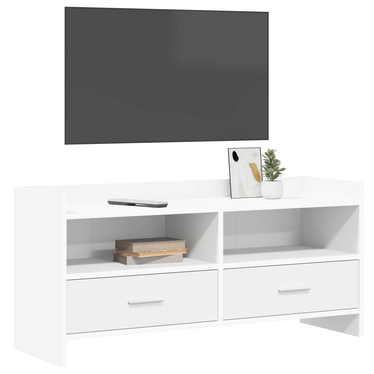 vidaXL Ντουλάπι TV 100 x 33 x 47 εκ Λευκό Επεξεργασμένο Ξύλο
