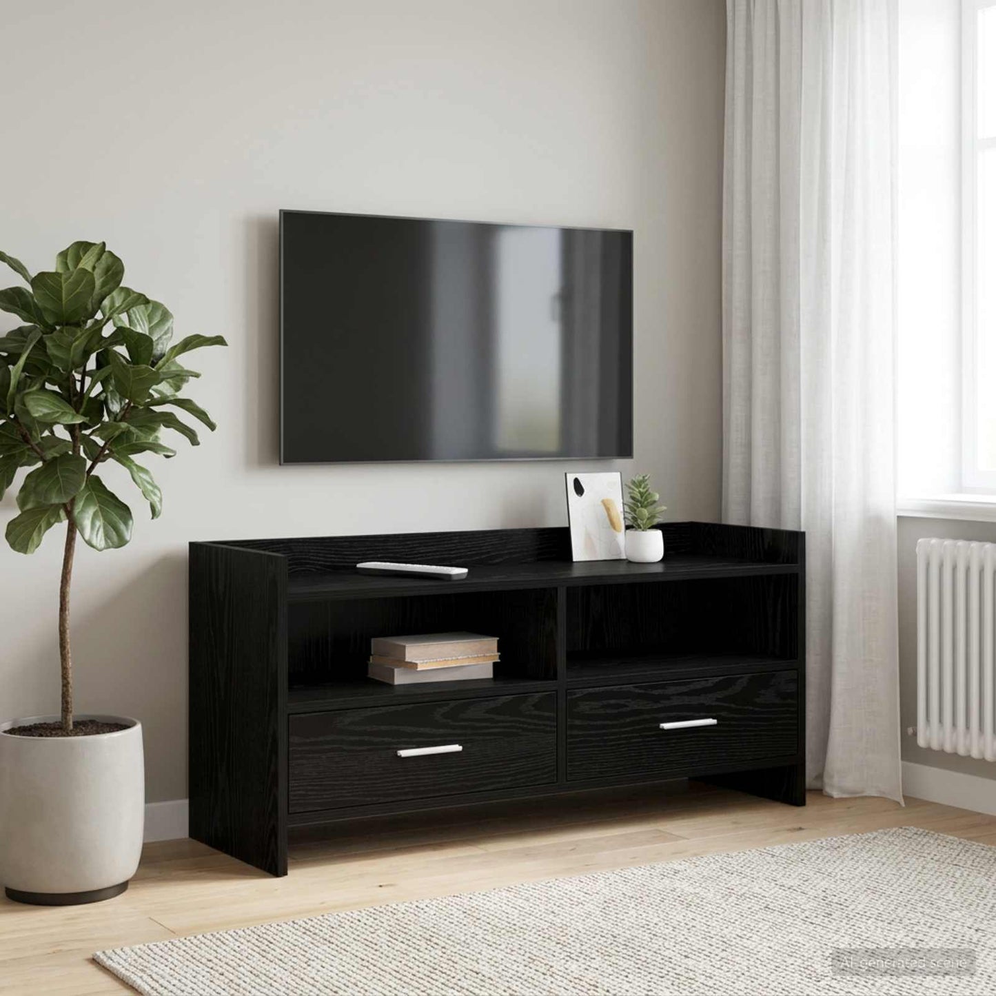vidaXL Ντουλάπι TV 100 x 33 x 47 εκ Μαύρη Δρυς Επεξεργασμένο Ξύλο