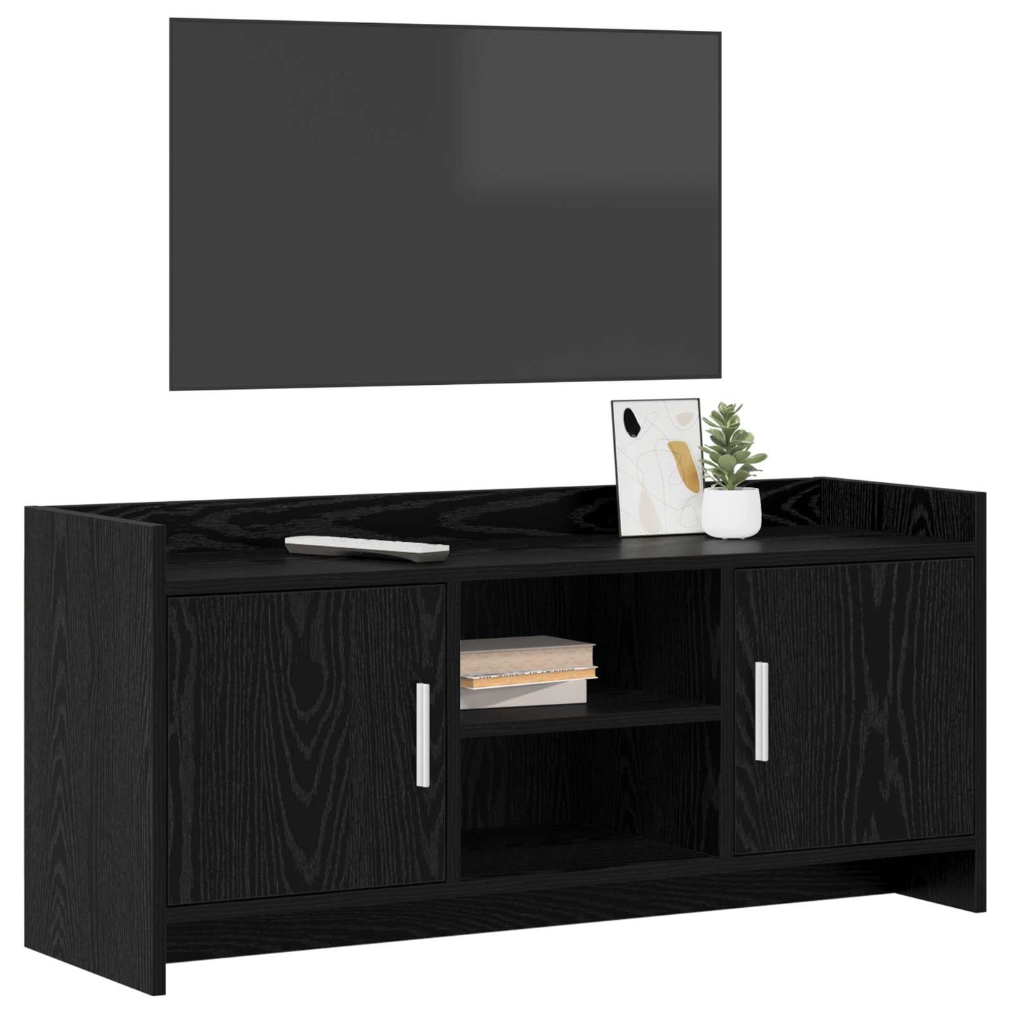 vidaXL Ντουλάπι TV 102 x 33 x 47 εκ Μαύρη Δρυς Επεξεργασμένο Ξύλο