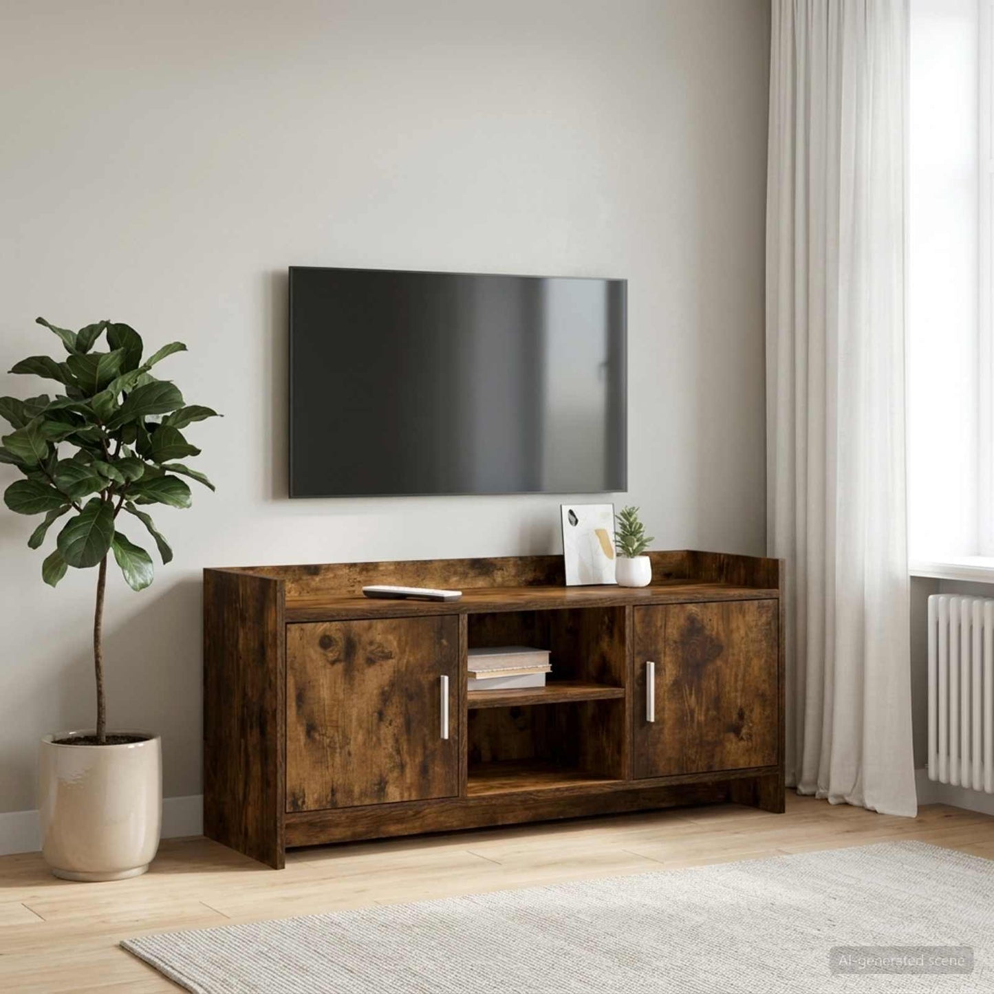 vidaXL Ντουλάπι TV 102 x 33 x 47 εκ Καπνισμένο Ξύλο Δρυός