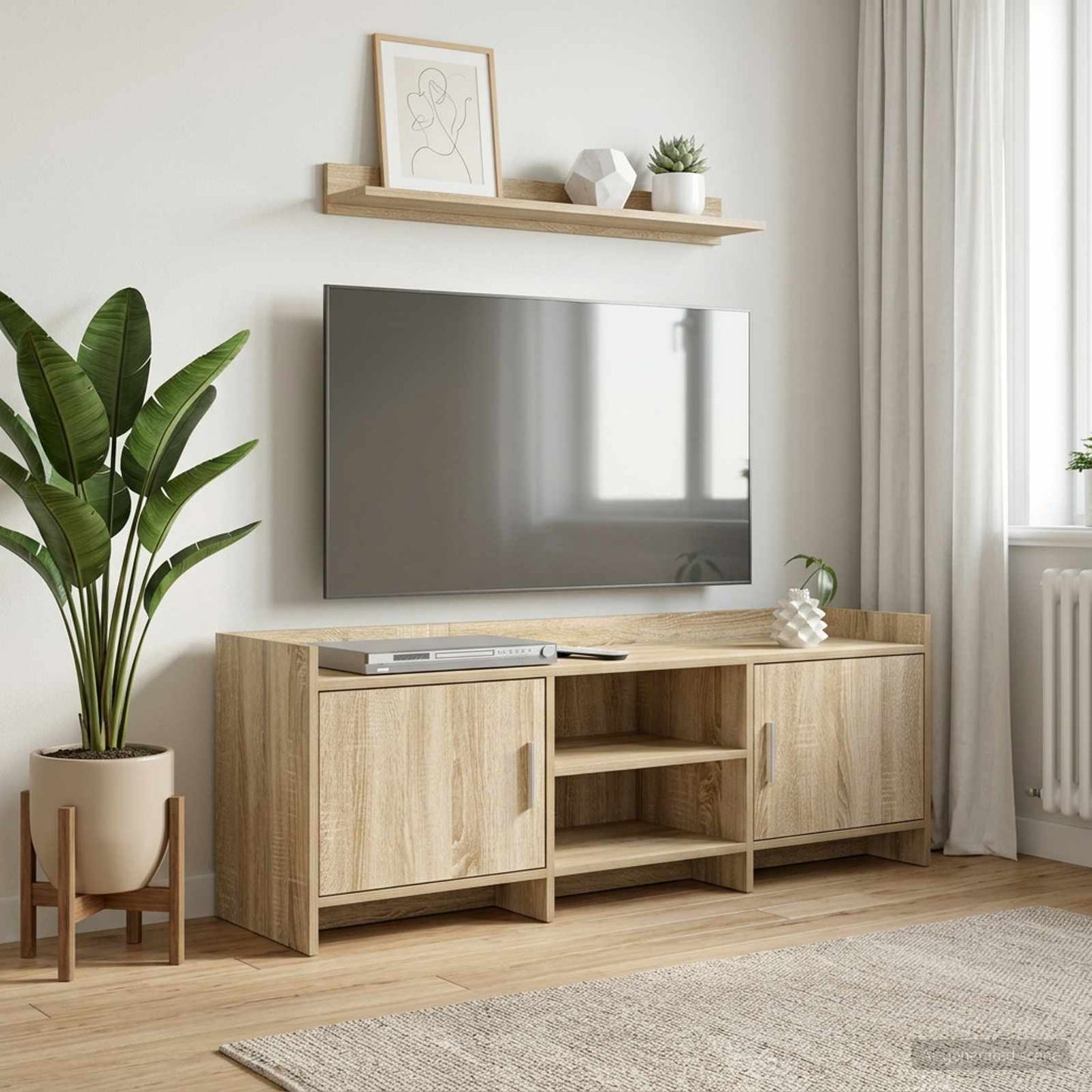 vidaXL Ντουλάπι TV 130 x 33 x 47 εκ Sonoma Δρυς Επεξεργασμένο Ξύλο