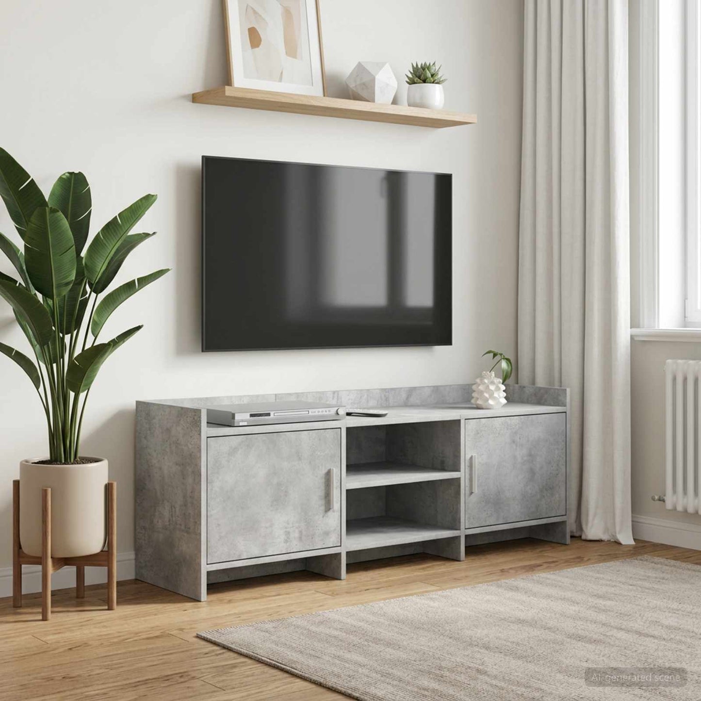 vidaXL Ντουλάπι TV 130 x 33 x 47 εκ Γκρι Σκυροδέματος