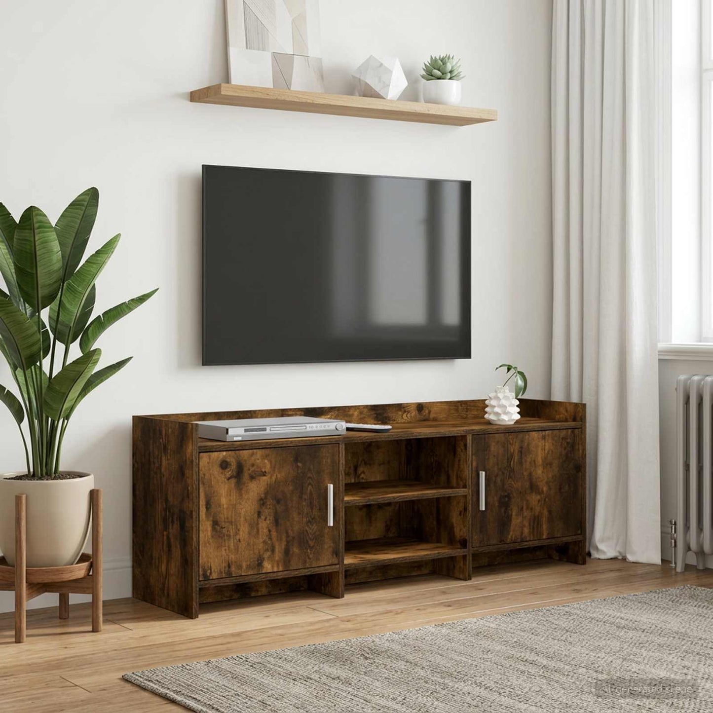 vidaXL Ντουλάπι TV 130 x 33 x 47 εκ Καπνισμένο Ξύλο Δρυός