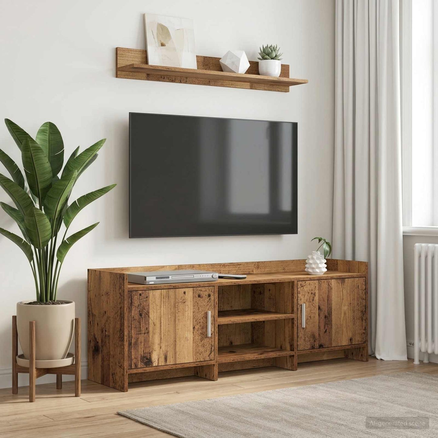vidaXL Ντουλάπι TV 130 x 33 x 47 εκ Παλαιωμένο ξύλο Επεξεργασμένο Ξύλο
