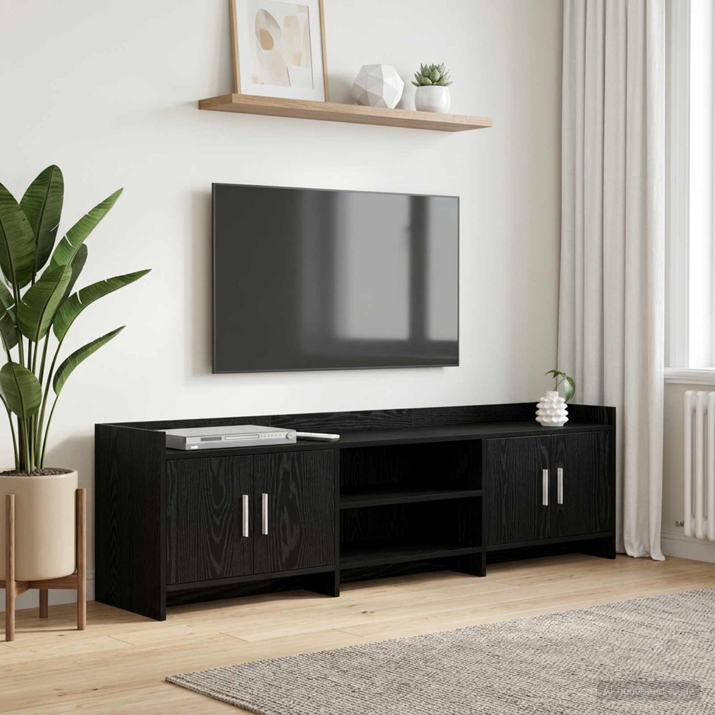 vidaXL Ντουλάπι TV 168 x 33 x 47 εκ. Μαύρη Δρυς Επεξεργασμένο Ξύλο