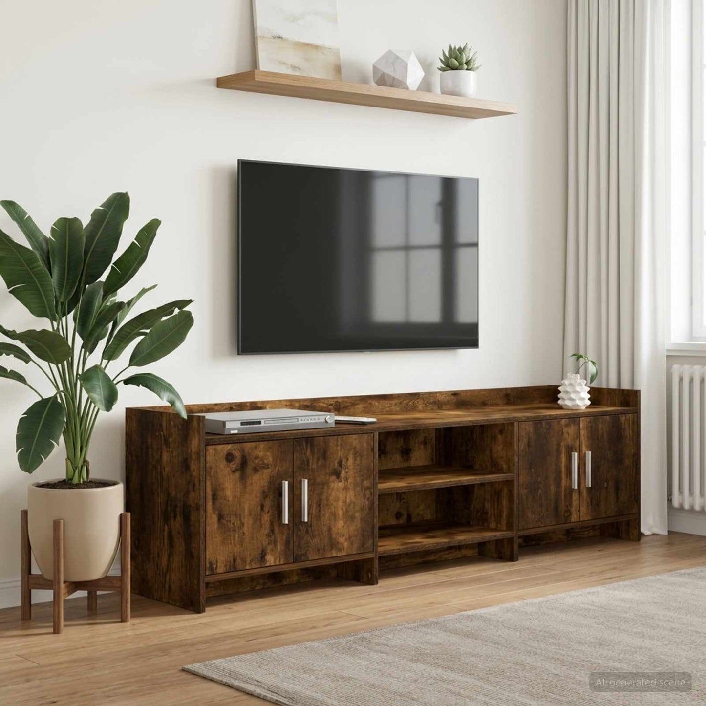 vidaXL Ντουλάπι TV 168 x 33 x 47 εκ. Καπνισμένο Ξύλο Δρυός