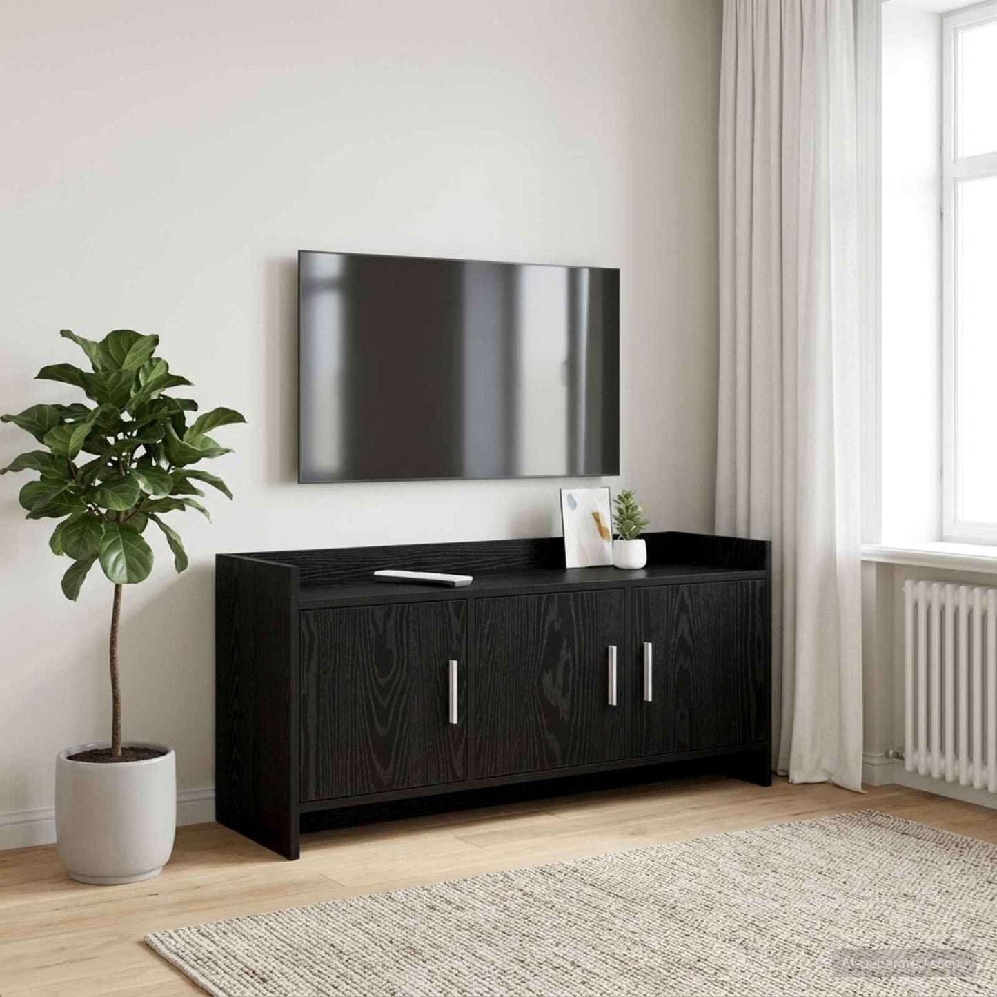 vidaXL Ντουλάπι TV 102 x 33 x 47 εκ Μαύρη Δρυς Επεξεργασμένο Ξύλο