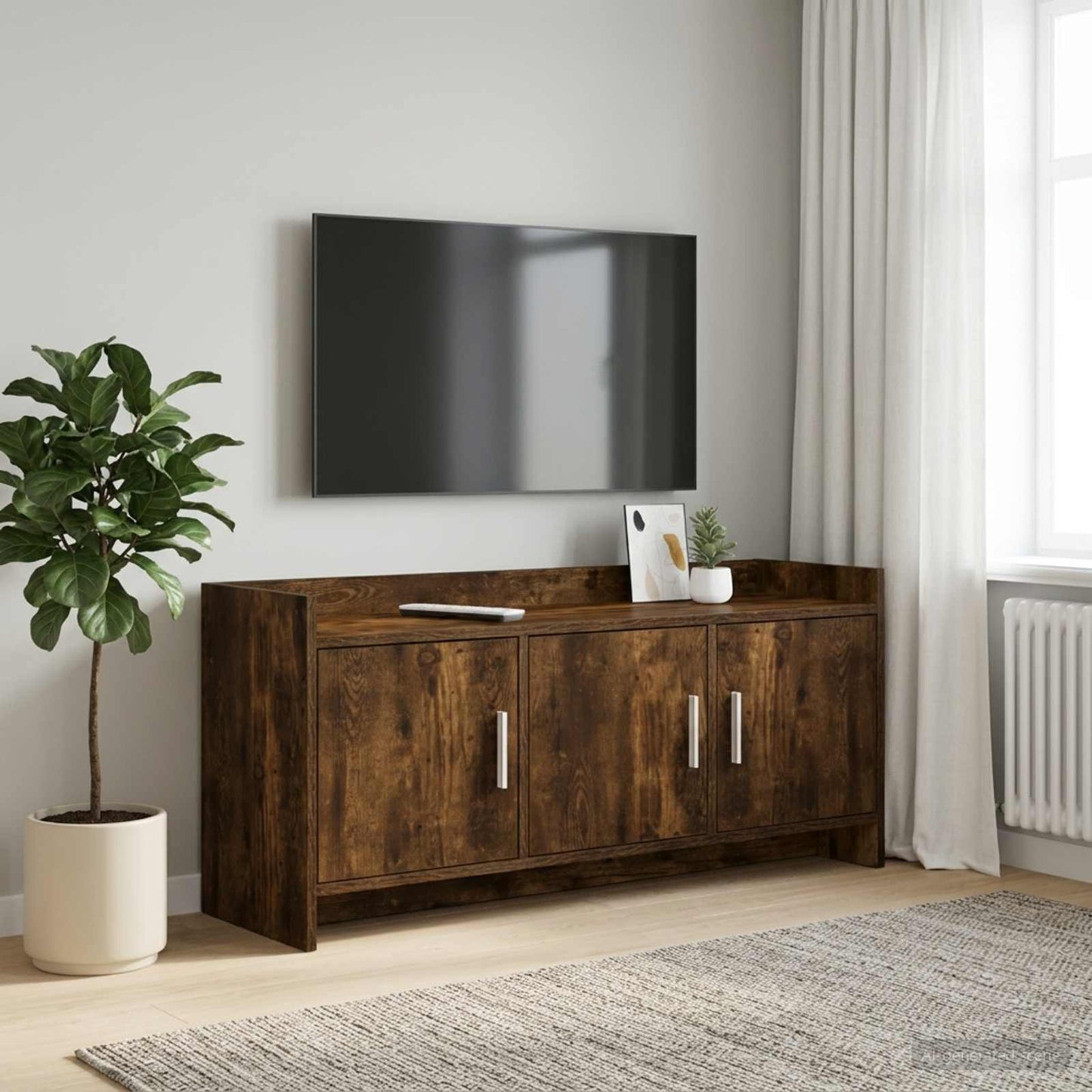 vidaXL Ντουλάπι TV 102 x 33 x 47 εκ Καπνισμένο Ξύλο Δρυός