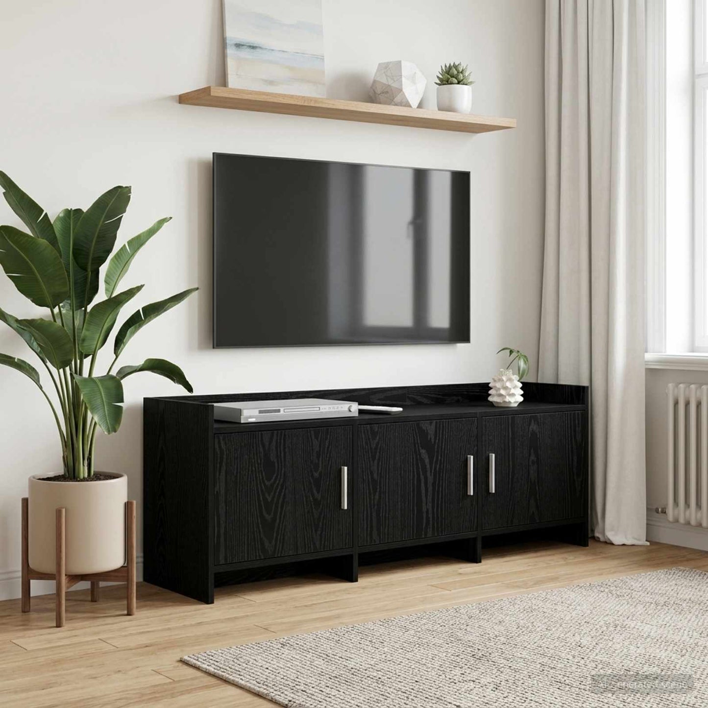 vidaXL Ντουλάπι TV 130 x 33 x 47 εκ Μαύρη Δρυς Επεξεργασμένο Ξύλο