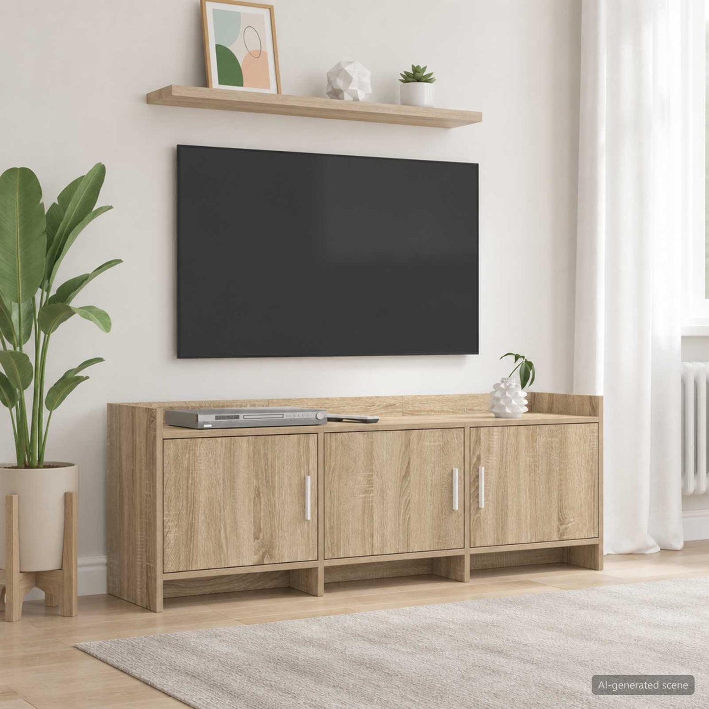 vidaXL Ντουλάπι TV 130 x 33 x 47 εκ Sonoma Δρυς Επεξεργασμένο Ξύλο