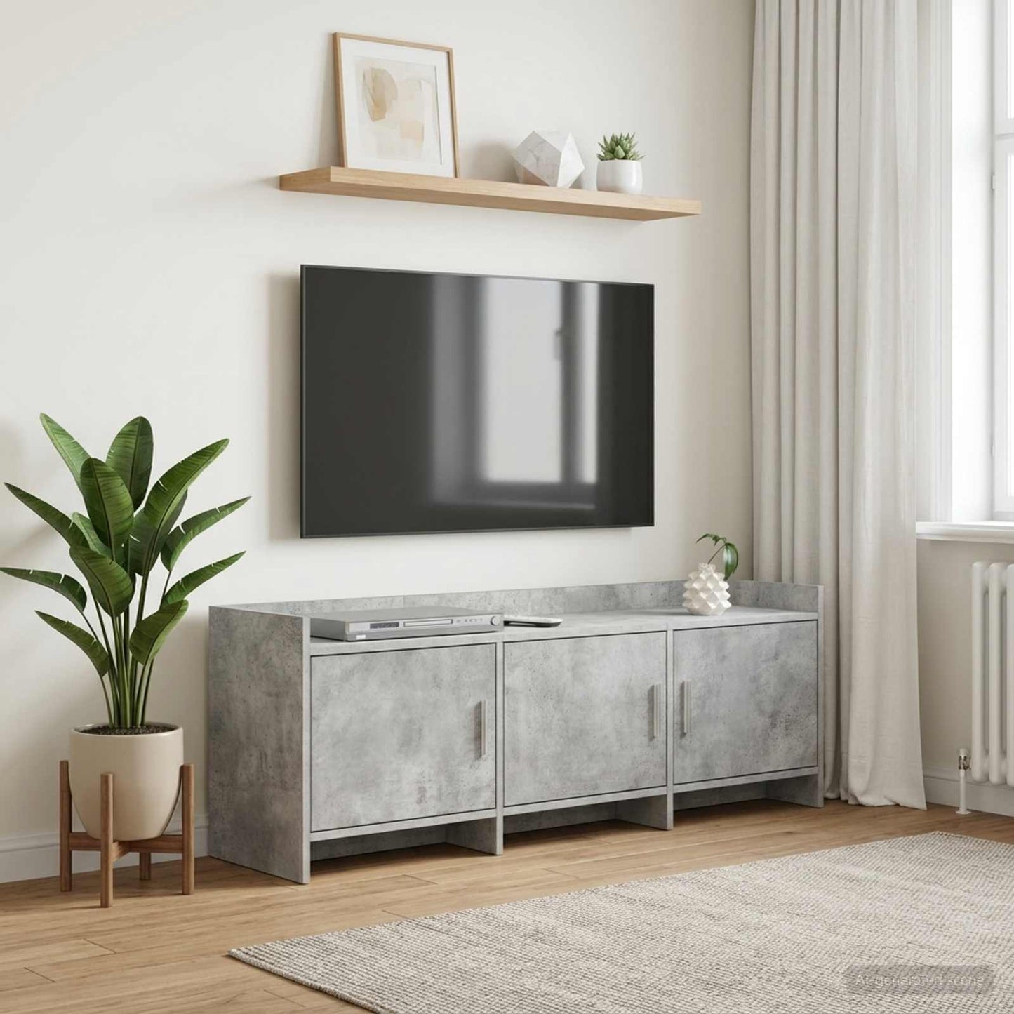 vidaXL Ντουλάπι TV 130 x 33 x 47 εκ Γκρι Σκυροδέματος