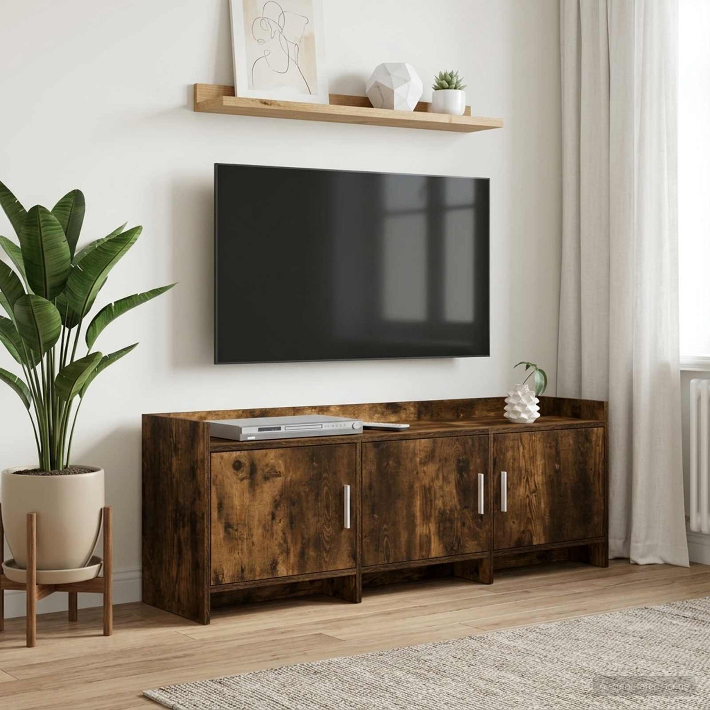 vidaXL Ντουλάπι TV 130 x 33 x 47 εκ Καπνισμένο Ξύλο Δρυός