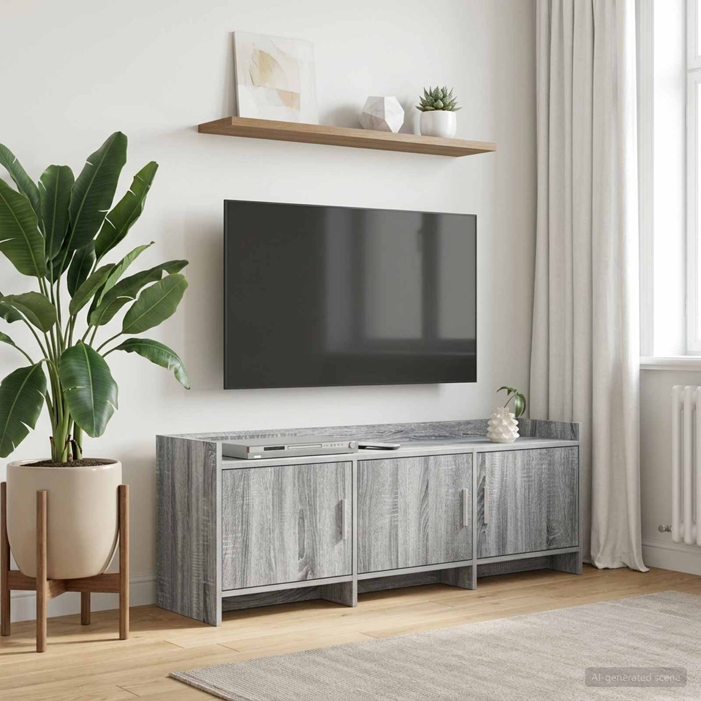 vidaXL Ντουλάπι TV 130 x 33 x 47 εκ Γκρι Sonoma Επεξεργασμένο Ξύλο
