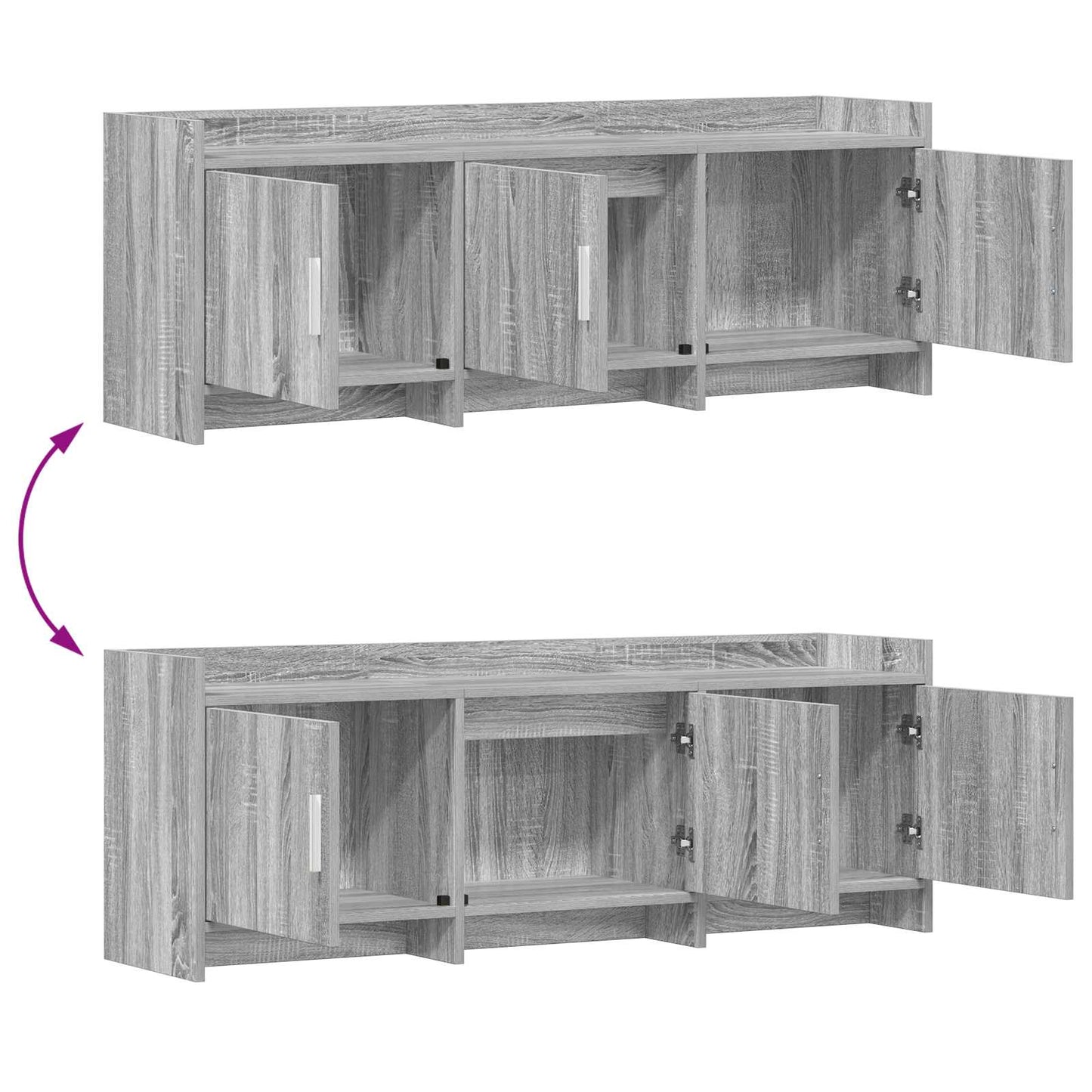 vidaXL Ντουλάπι TV 130 x 33 x 47 εκ Γκρι Sonoma Επεξεργασμένο Ξύλο
