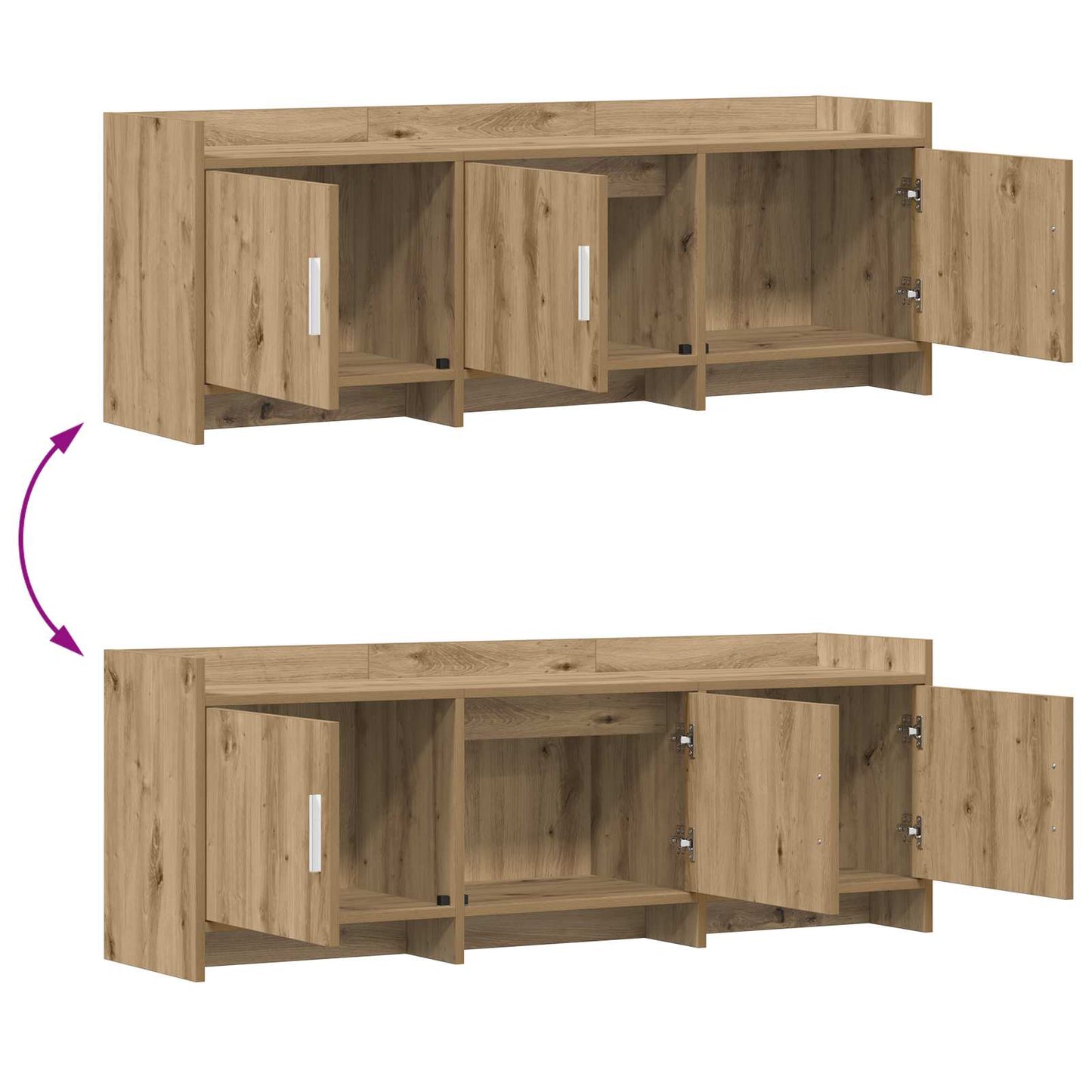 vidaXL Ντουλάπι TV 130 x 33 x 47 εκ Artisan Δρυς Επεξεργασμένο Ξύλο
