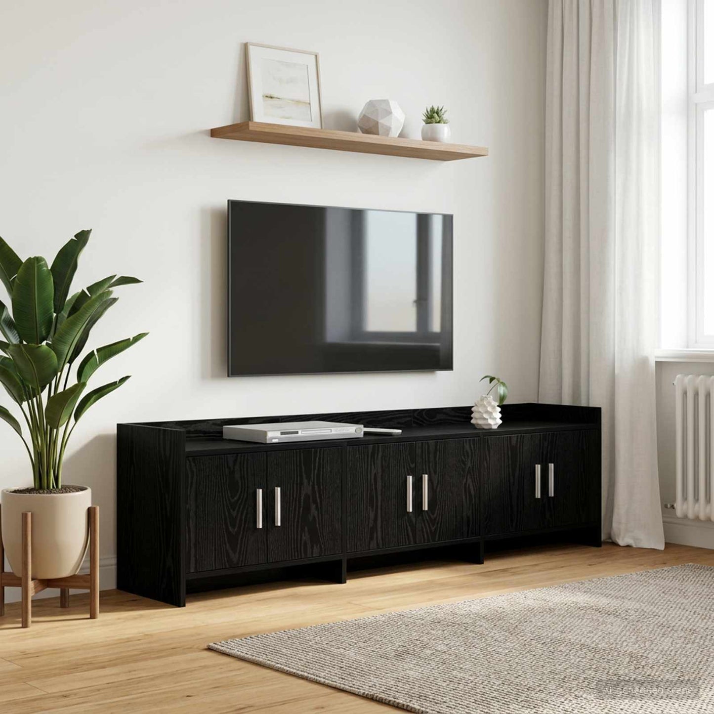 vidaXL Ντουλάπι TV 168 x 33 x 47 εκ. Μαύρη Δρυς Επεξεργασμένο Ξύλο