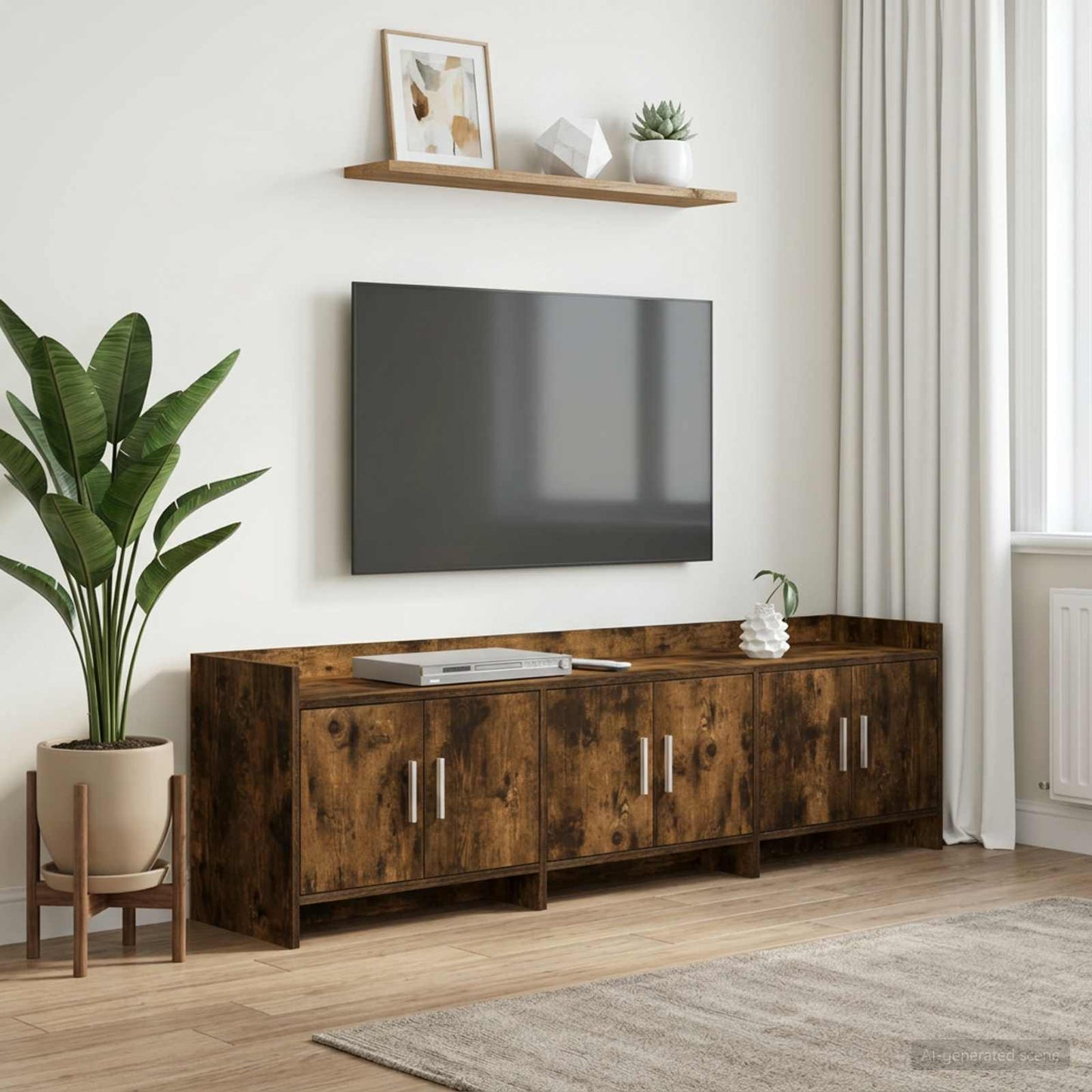 vidaXL Ντουλάπι TV 168 x 33 x 47 εκ. Καπνισμένο Ξύλο Δρυός