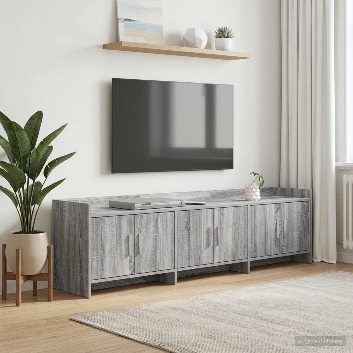 vidaXL Ντουλάπι TV 168 x 33 x 47 εκ. Γκρι Sonoma Επεξεργασμένο Ξύλο