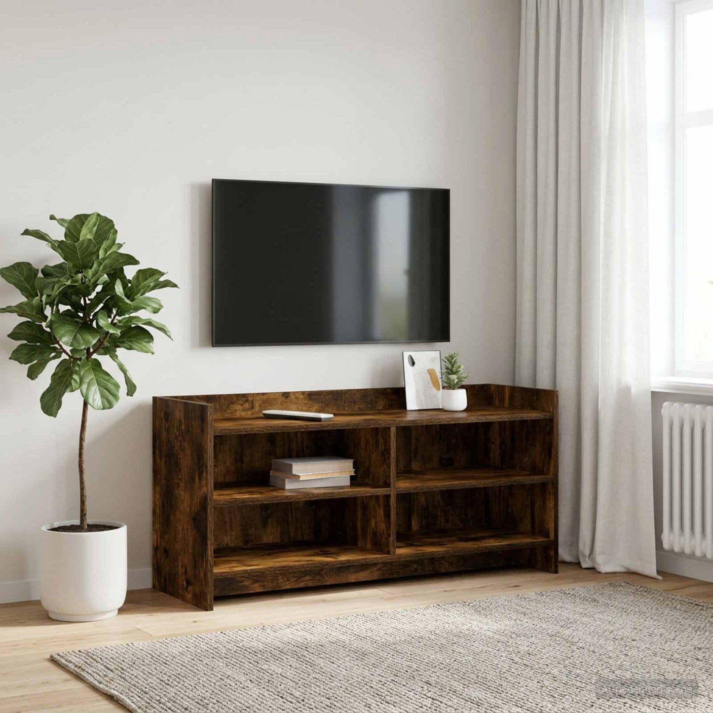 vidaXL Ντουλάπι TV 100 x 33 x 47 εκ Καπνισμένο Ξύλο Δρυός