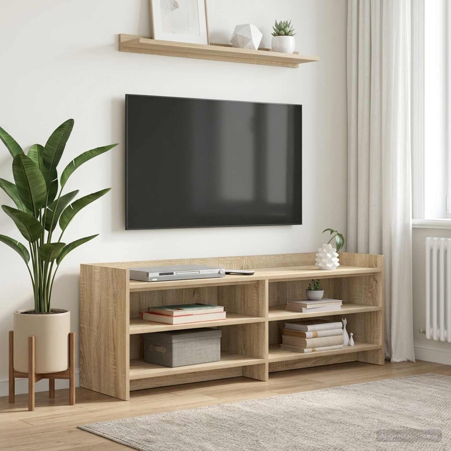 vidaXL Ντουλάπι TV 135 x 33 x 47 εκ. Sonoma Δρυς Επεξεργασμένο Ξύλο