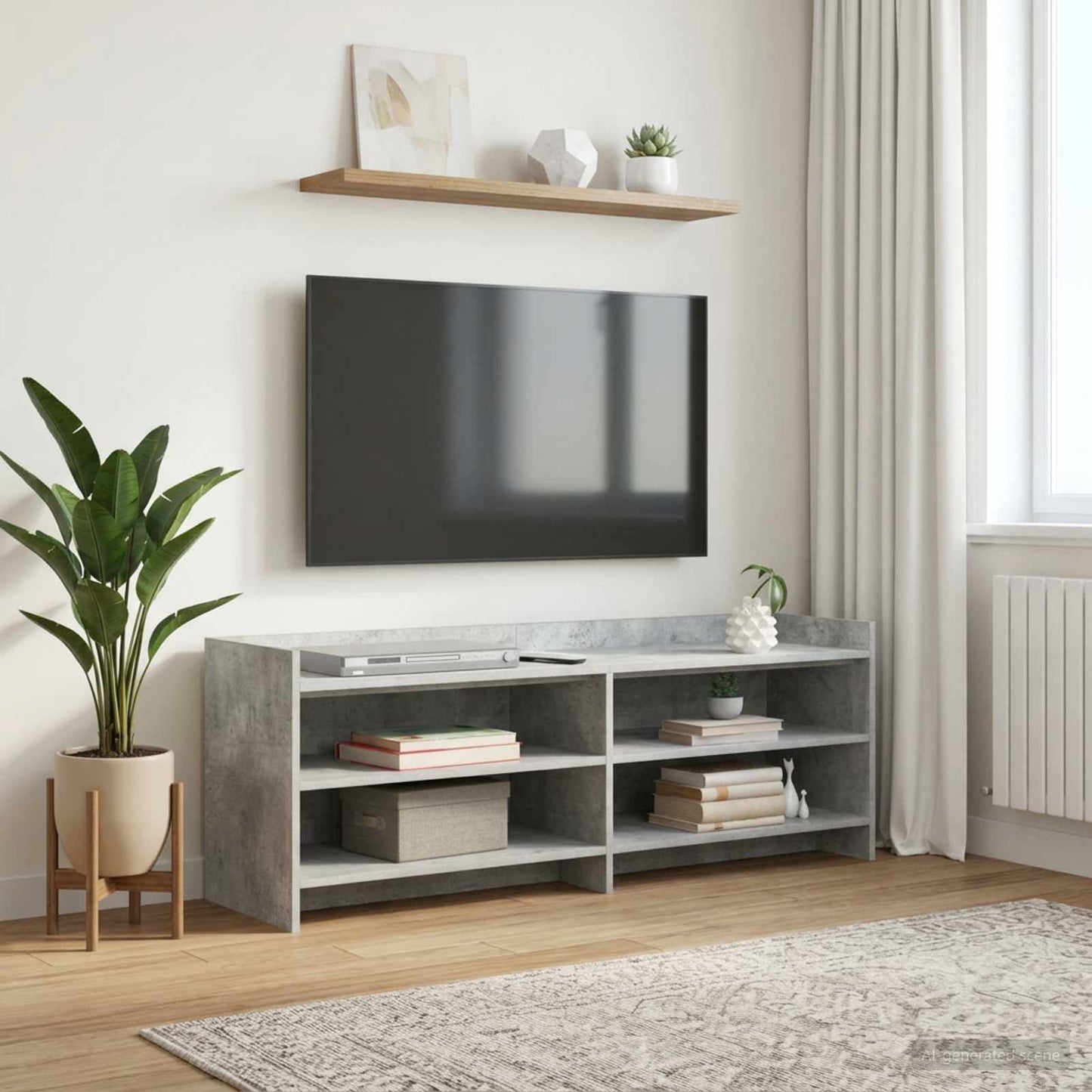 vidaXL Ντουλάπι TV 135 x 33 x 47 εκ. Γκρι Σκυροδέματος
