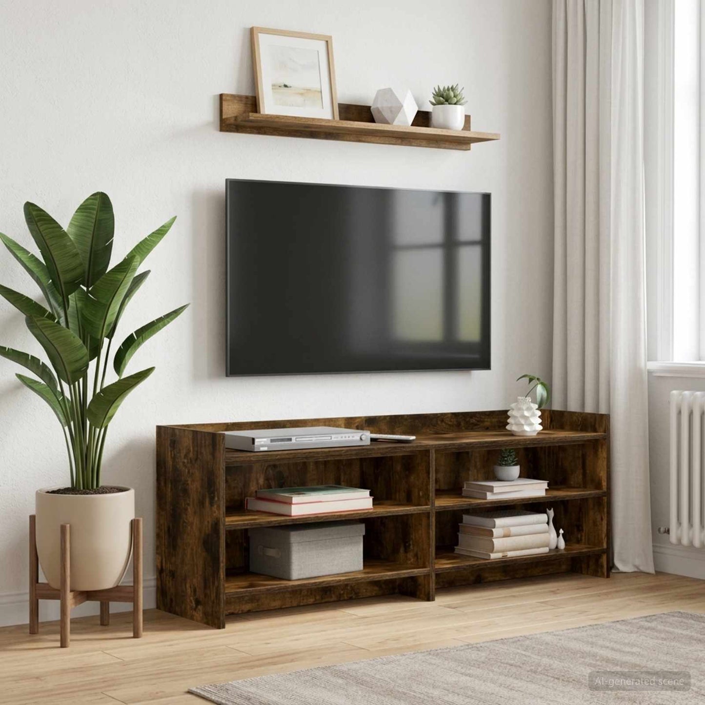 vidaXL Ντουλάπι TV 135 x 33 x 47 εκ. Καπνισμένο Ξύλο Δρυός