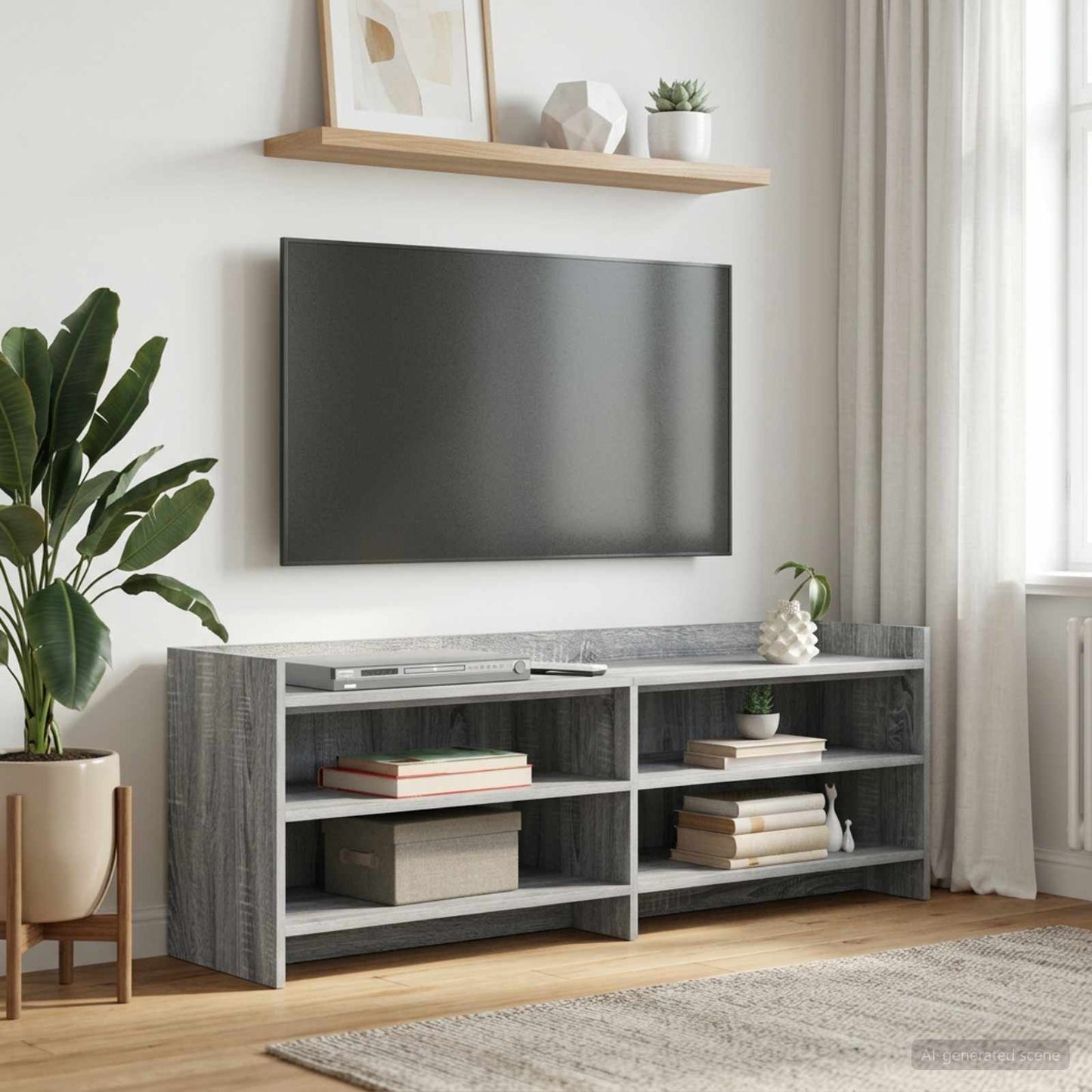 vidaXL Ντουλάπι TV 135 x 33 x 47 εκ. Γκρι Sonoma Επεξεργασμένο Ξύλο
