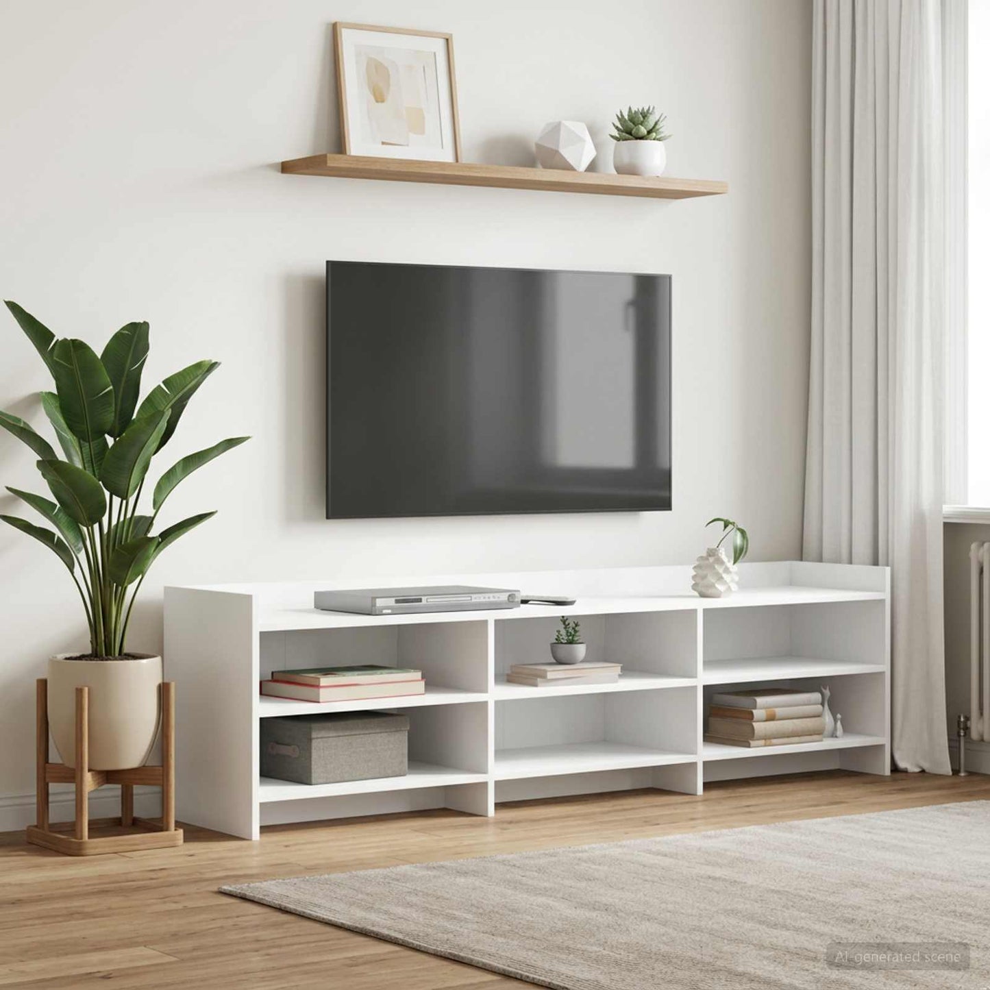 vidaXL Ντουλάπι TV 168 x 33 x 47 εκ. Λευκό Επεξεργασμένο Ξύλο
