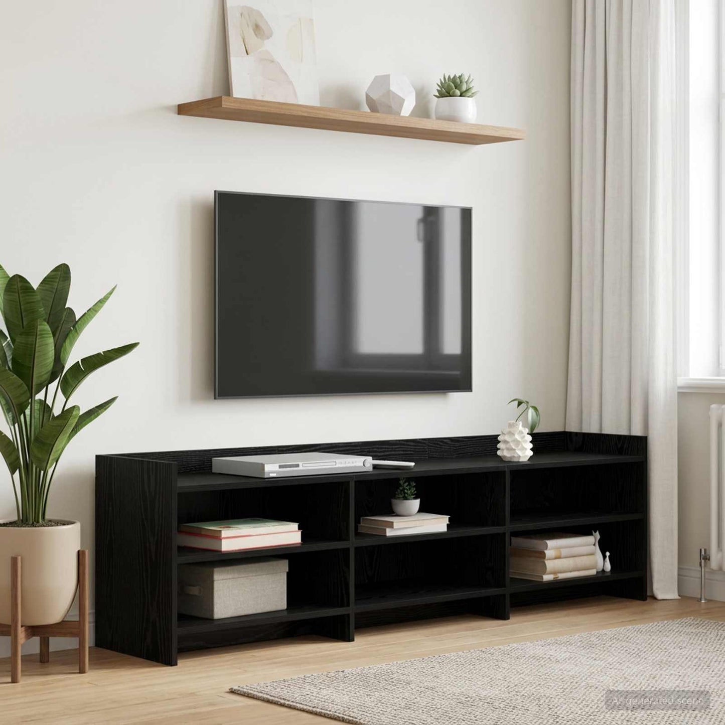 vidaXL Ντουλάπι TV 168 x 33 x 47 εκ. Μαύρη Δρυς Επεξεργασμένο Ξύλο