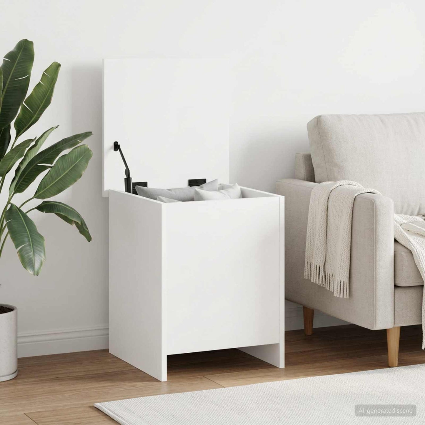 vidaXL Θήκη Αποθήκευσης Λευκό 40 x 40 x 50 cm Επεξεργασμένο Ξύλο