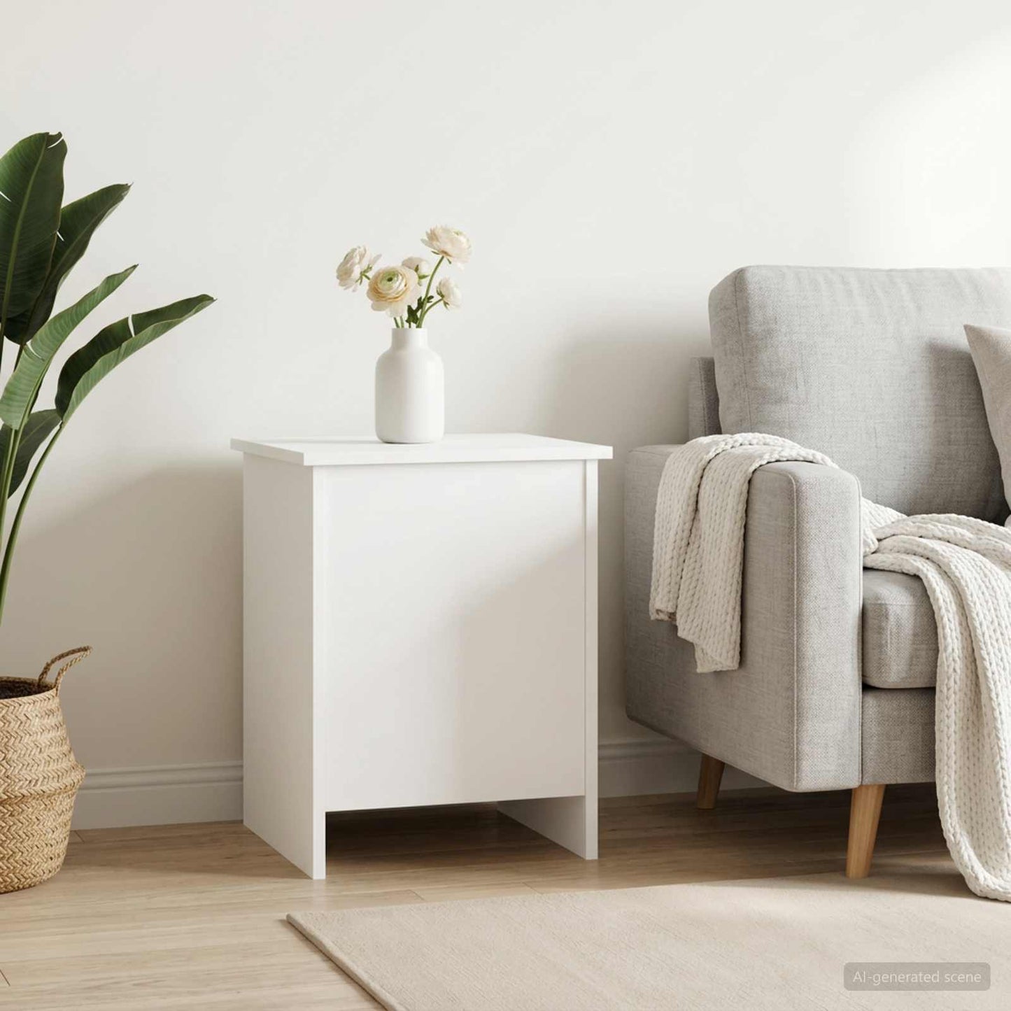 vidaXL Θήκη Αποθήκευσης Λευκό 40 x 40 x 50 cm Επεξεργασμένο Ξύλο