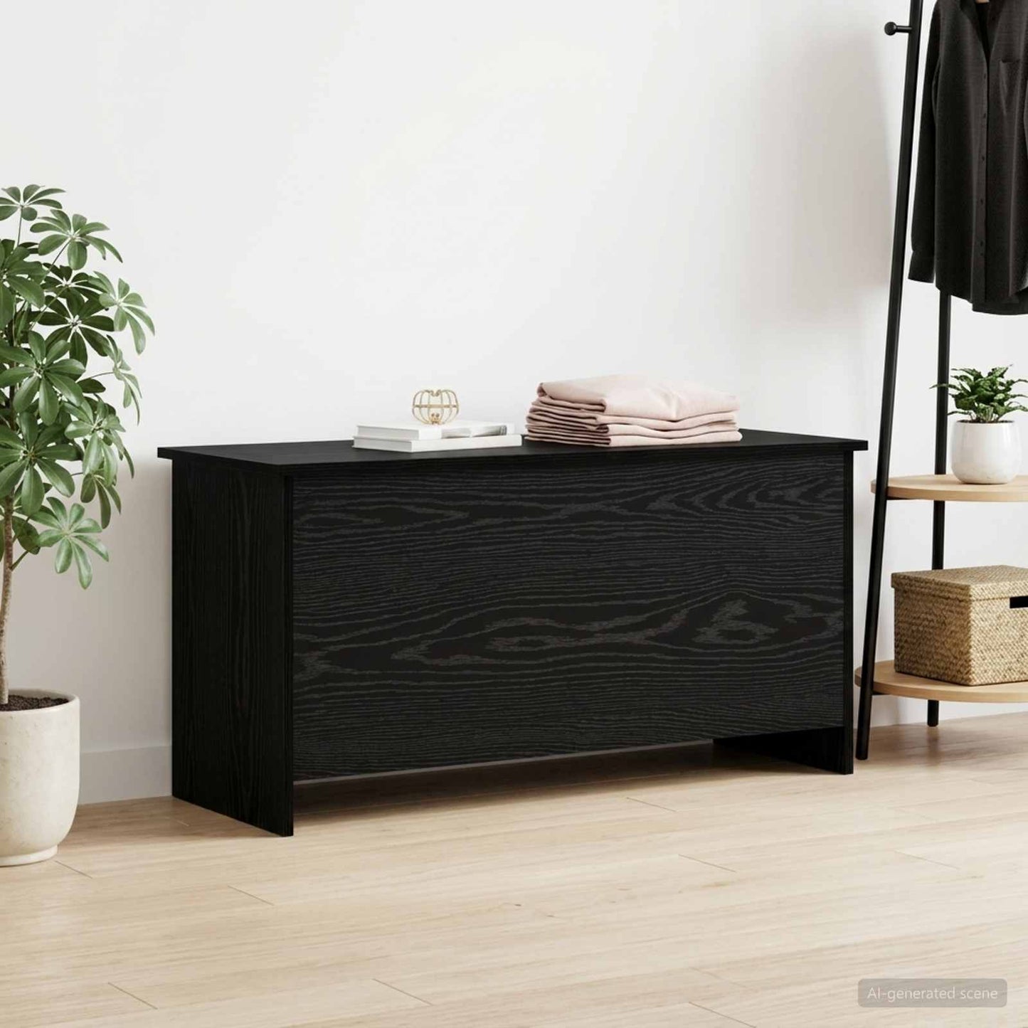 vidaXL Θήκη Αποθήκευσης Μαύρη Δρυς 100 x 40 x 50 cm Επεξεργασμένο Ξύλο