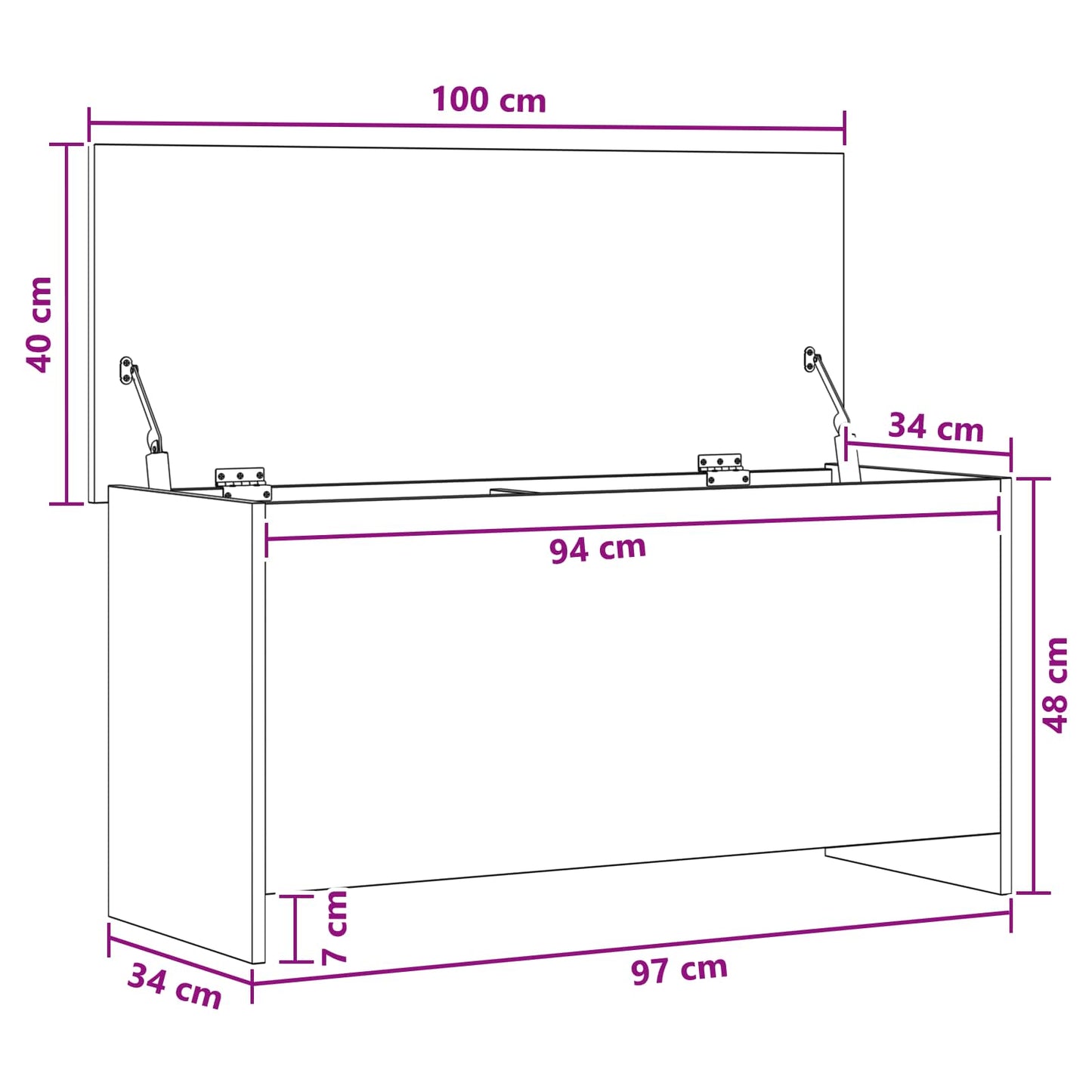 vidaXL Θήκη Αποθήκευσης με αποθήκευση Artisan Δρυς 100 x 40 x 50 cm