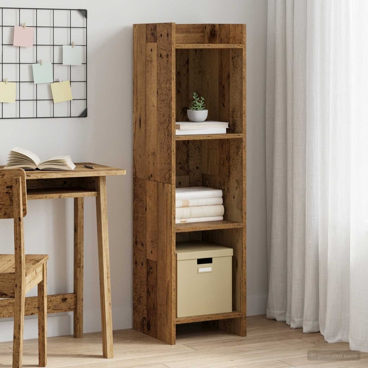 vidaXL Βιβλιοθήκη Παλαιωμένο ξύλο 30 x 30 x 111 εκ Επεξεργασμένο Ξύλο