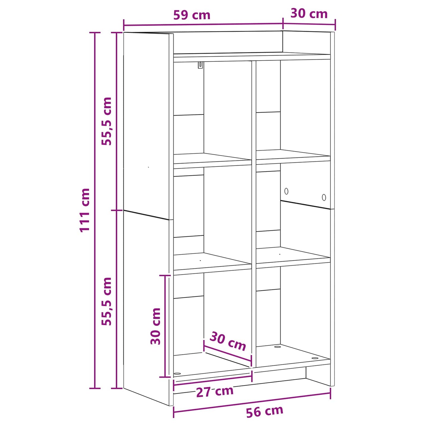 vidaXL Βιβλιοθήκη Sonoma Δρυς 59 x 30 x 111 εκ Επεξεργασμένο Ξύλο