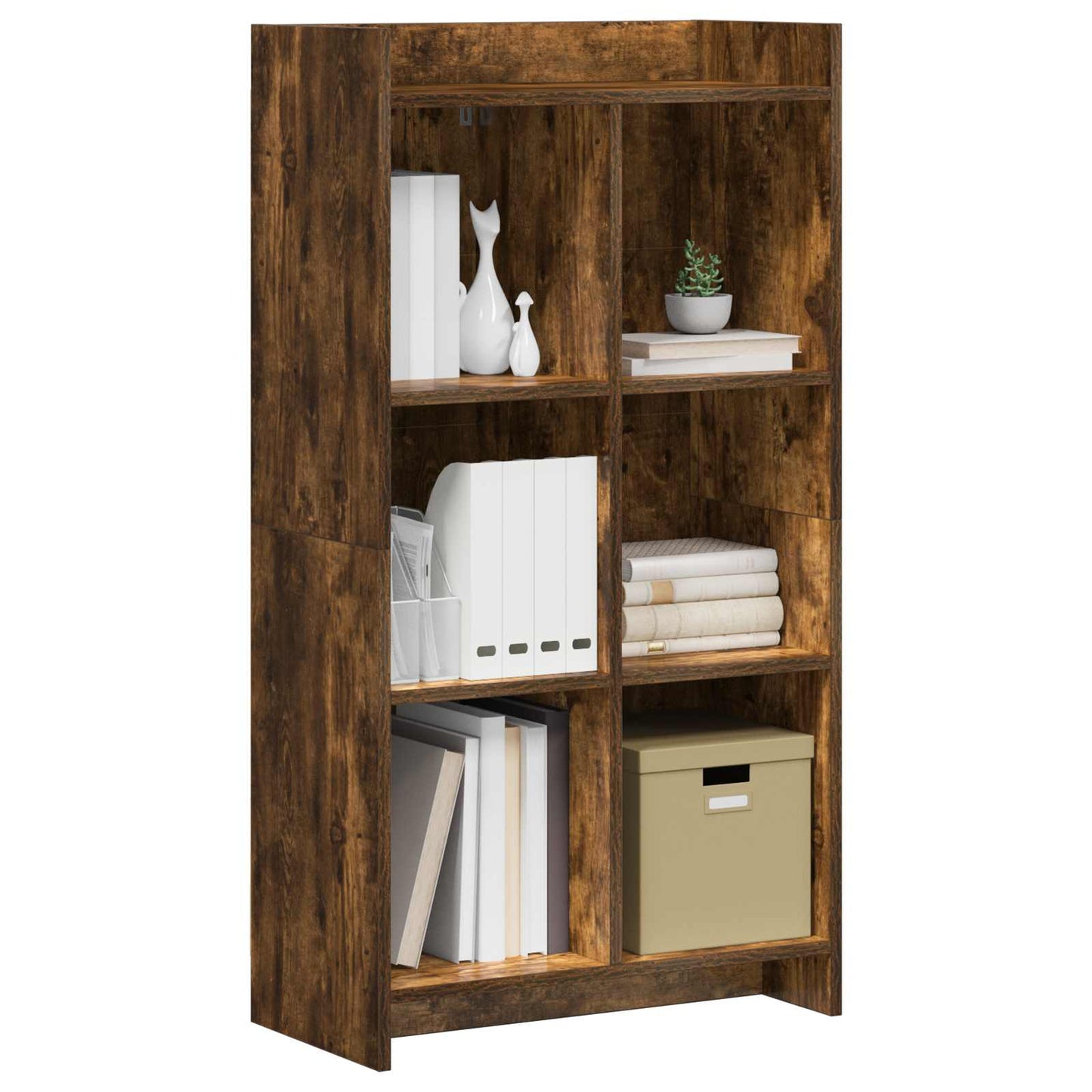vidaXL Βιβλιοθήκη Καπνισμένο Ξύλο Δρυός 59 x 30 x 111 εκ
